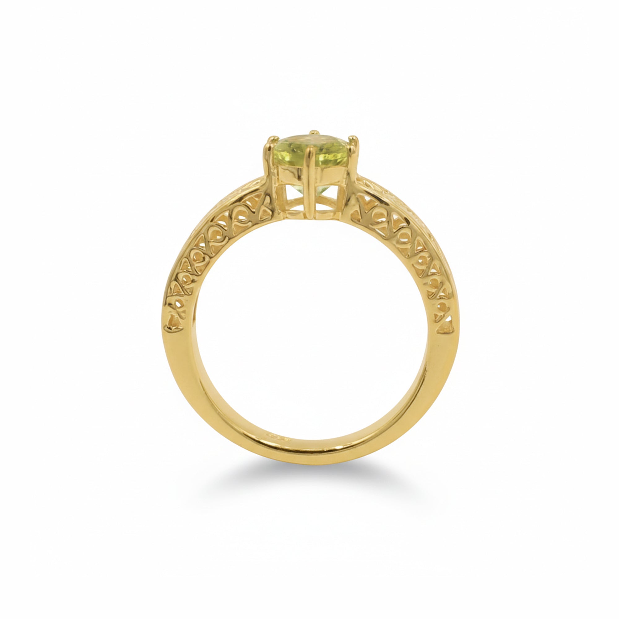 925 Silver Peridot Mughal Lattice Ring – Heritage Inspired Elegance