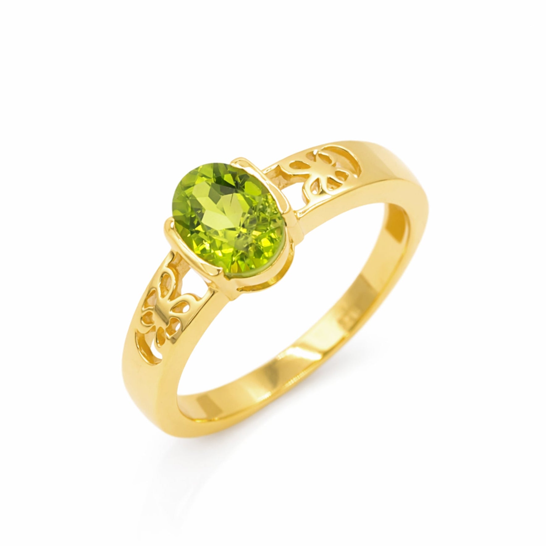 925 Silver Peridot Butterfly Band Ring with Modern Designer Finish