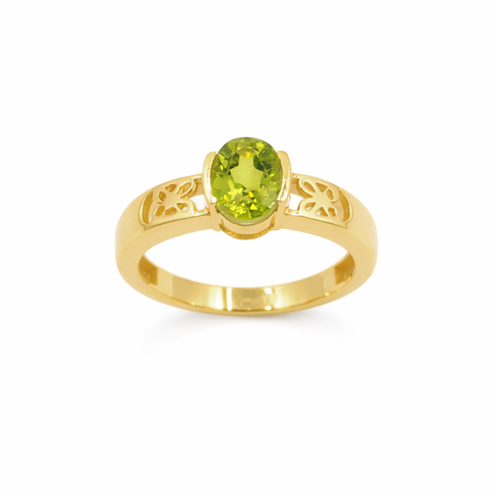 925 Silver Peridot Butterfly Band Ring with Modern Designer Finish