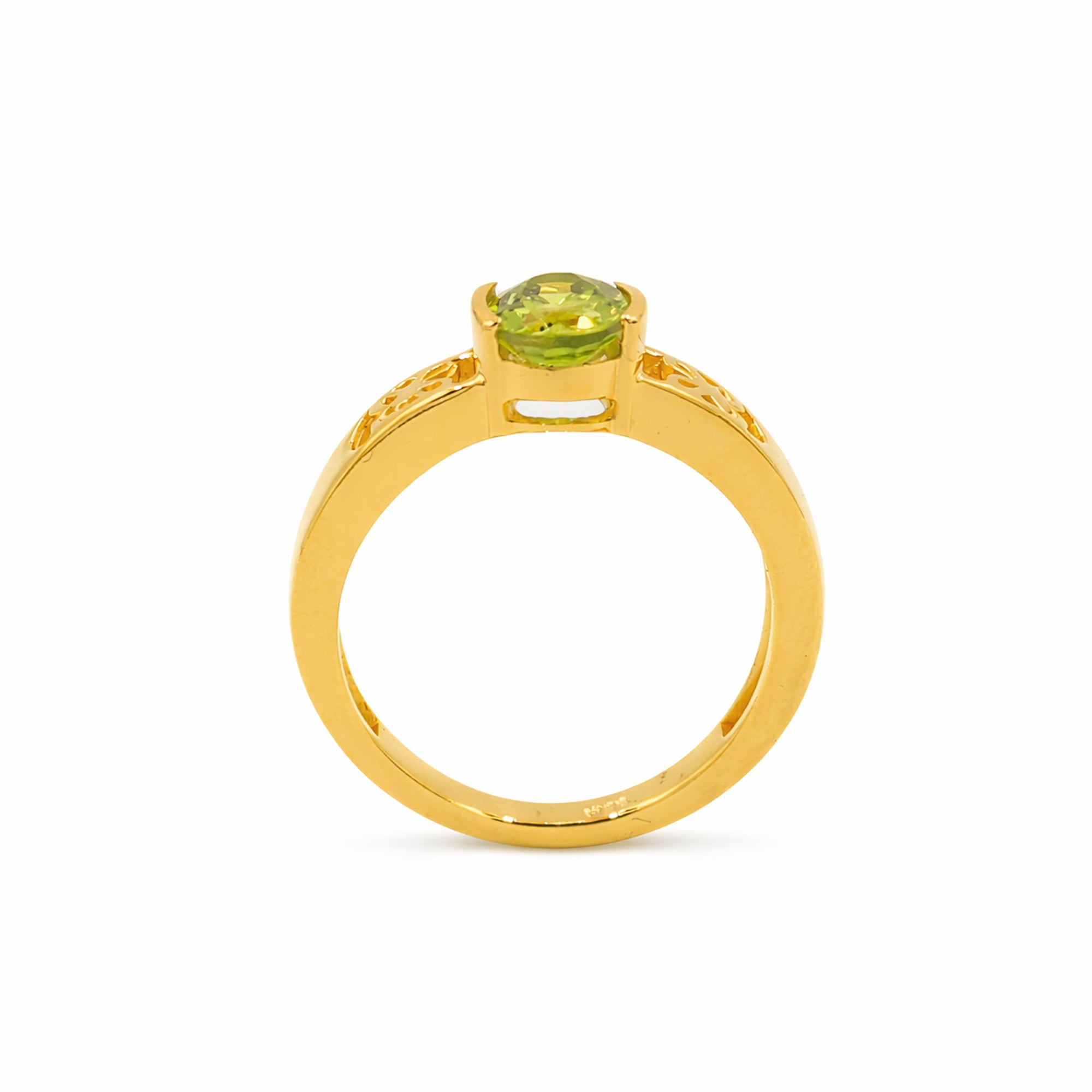 925 Silver Peridot Butterfly Band Ring with Modern Designer Finish