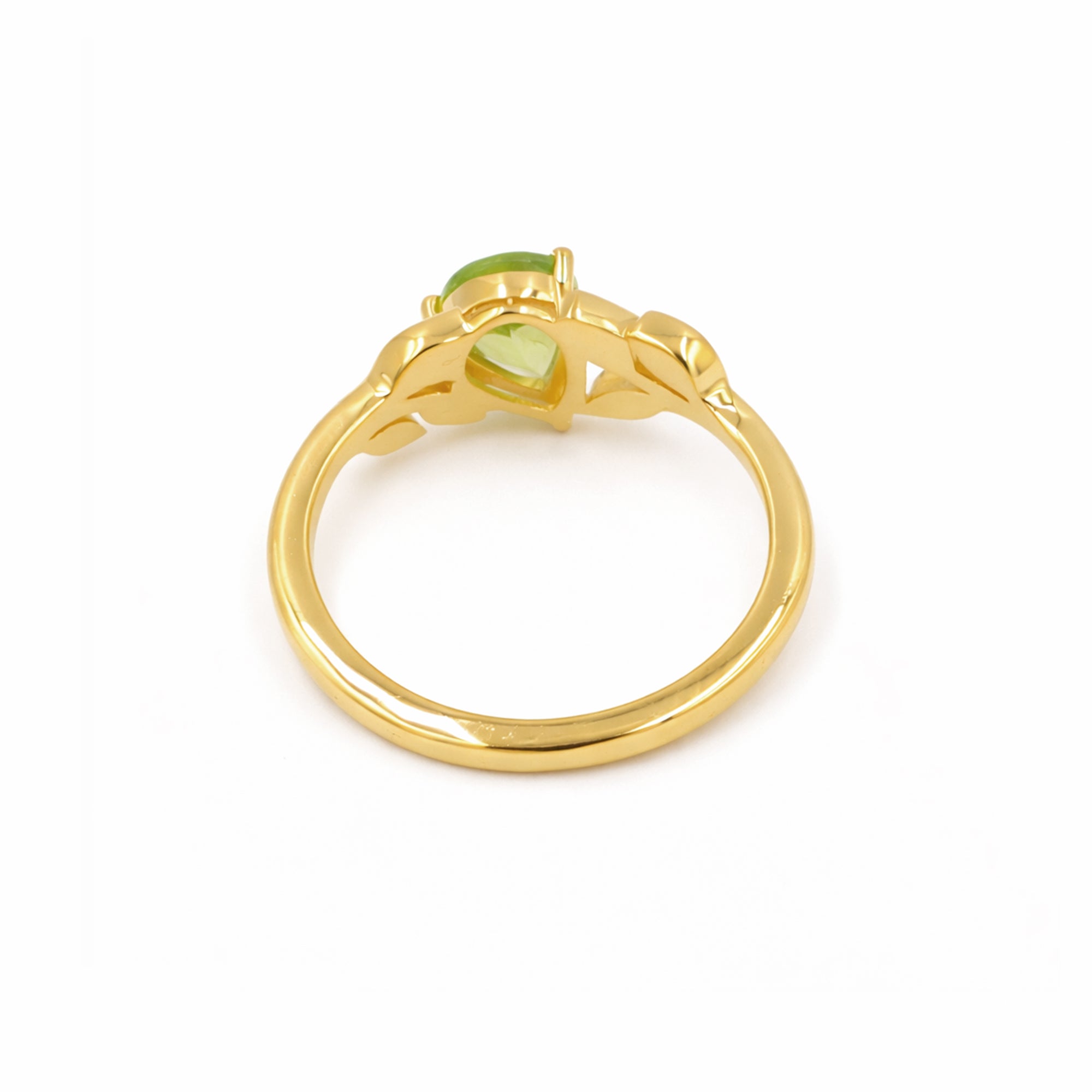 Silver 925 Leaf-Inspired Peridot Ring