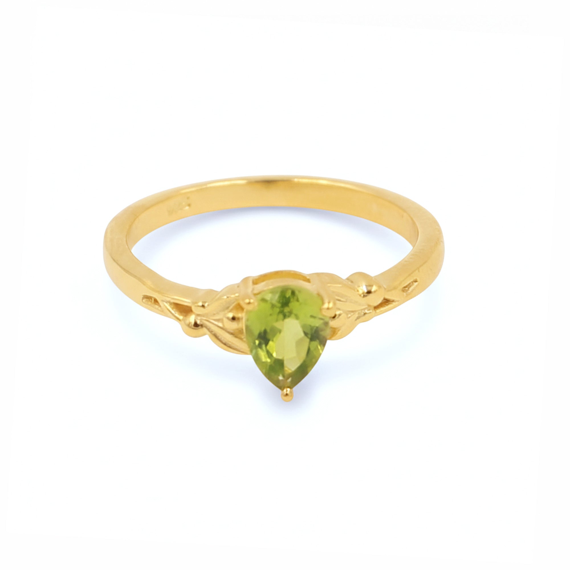 925 Silver Pear Peridot Criss Cross Climber Ring – Nature Inspired Design