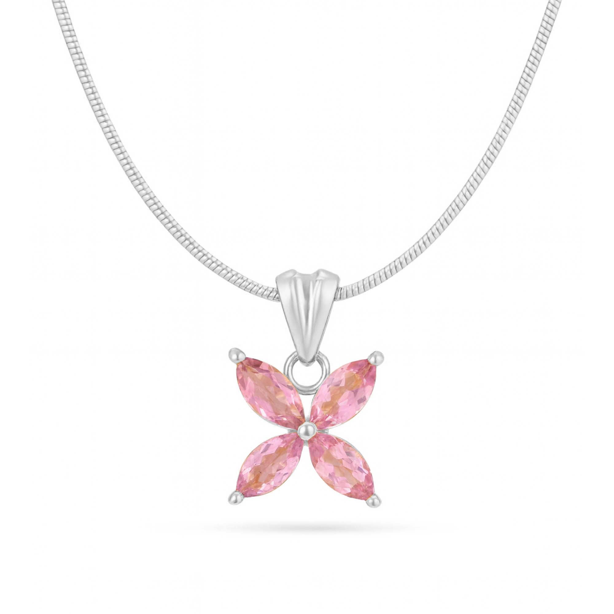 Pink Tourmaline Marquise Pendant with Prong Setting