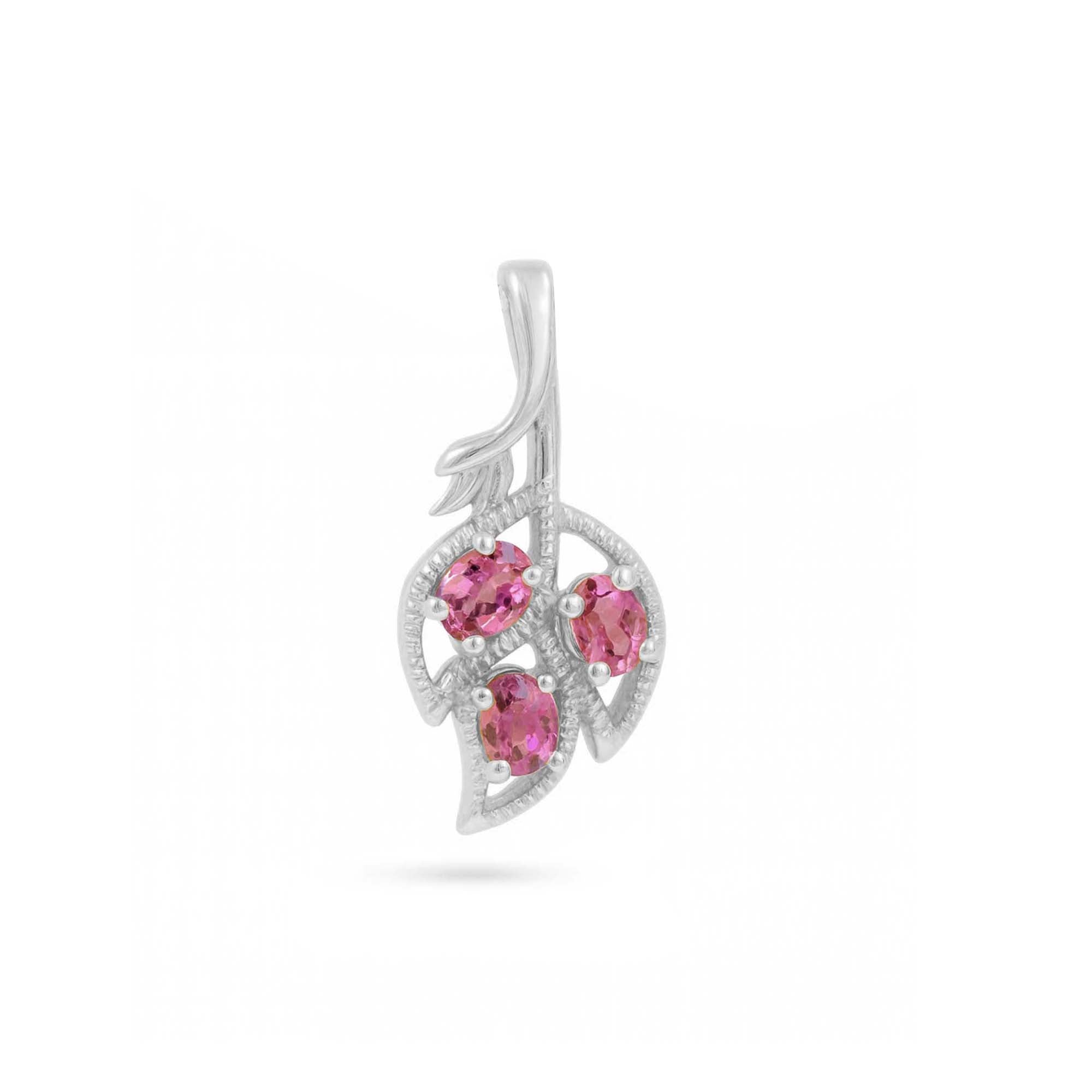Pink Tourmaline Oval Pendant with Prong Setting