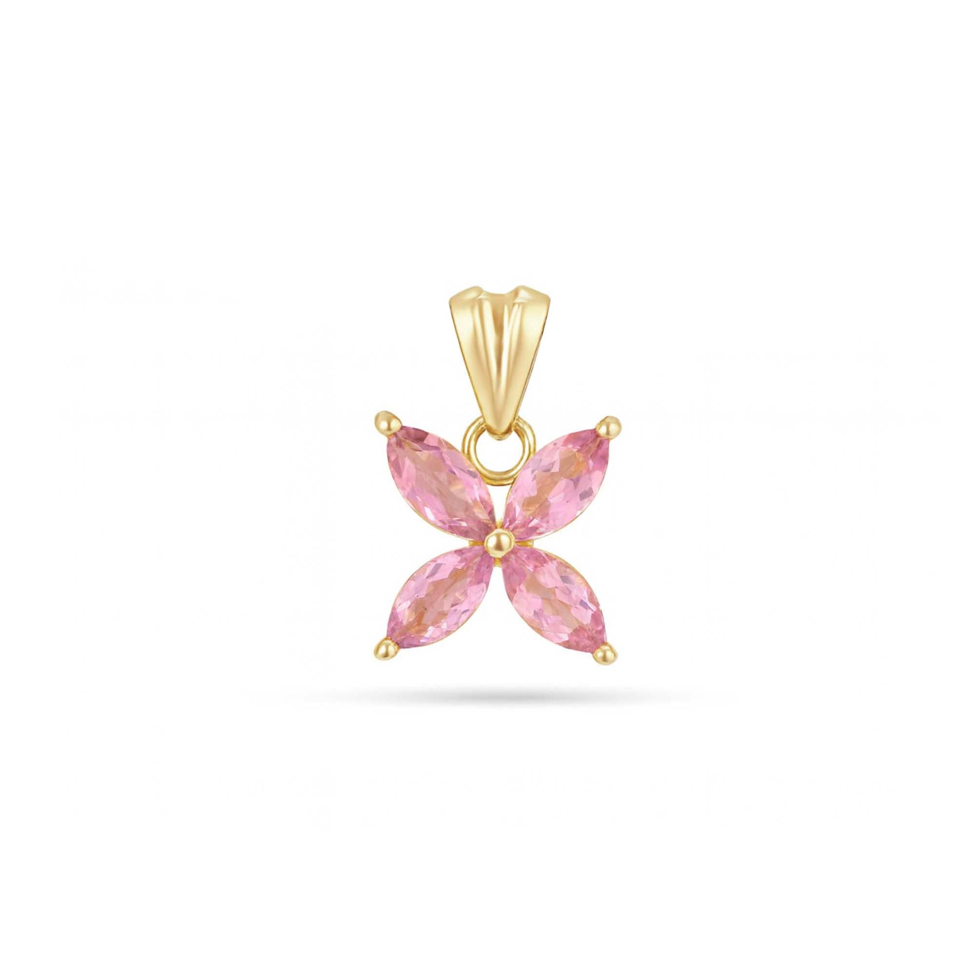 Pink Tourmaline Marquise Pendant with Prong Setting