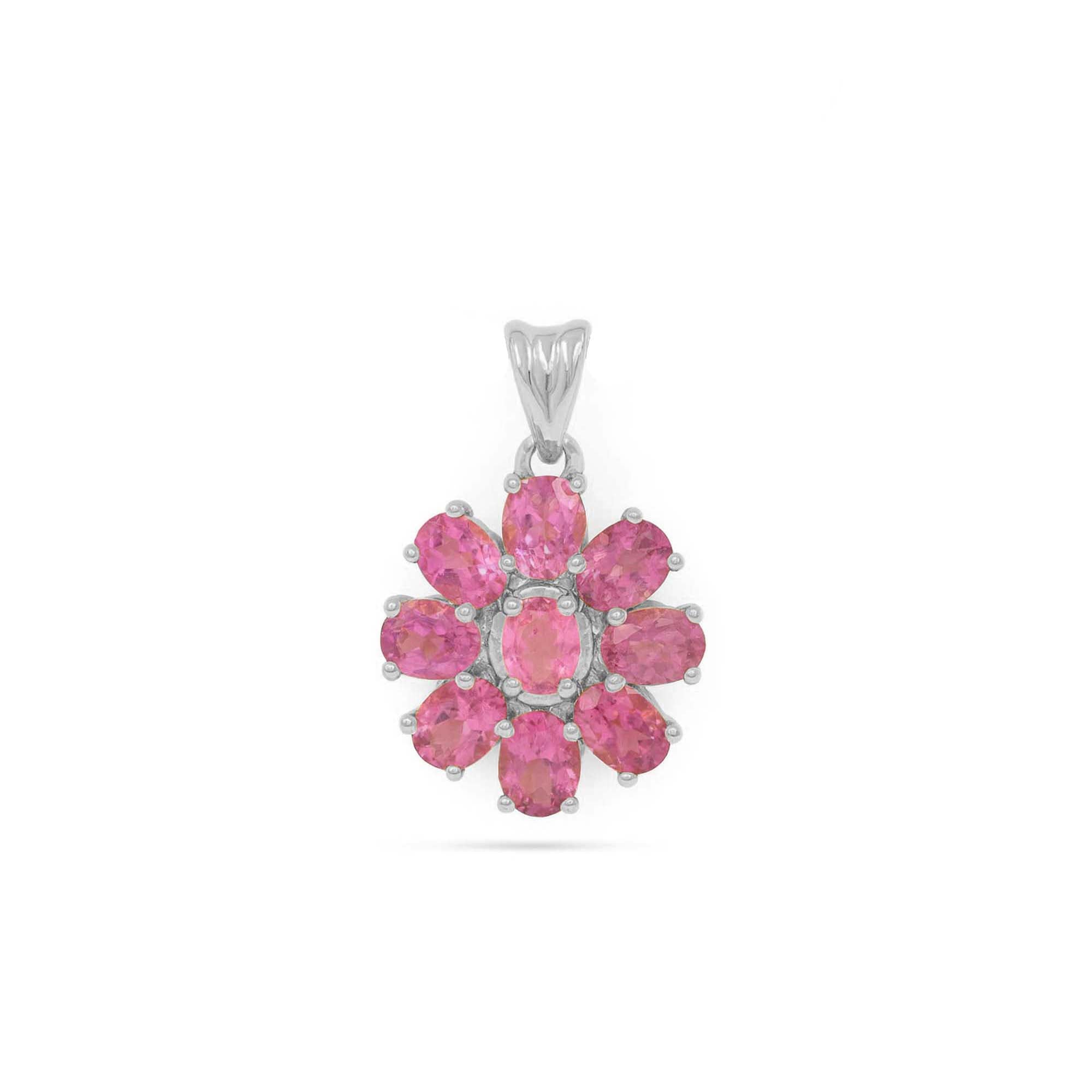 Pink Tourmaline Oval Pendant with Prong Setting