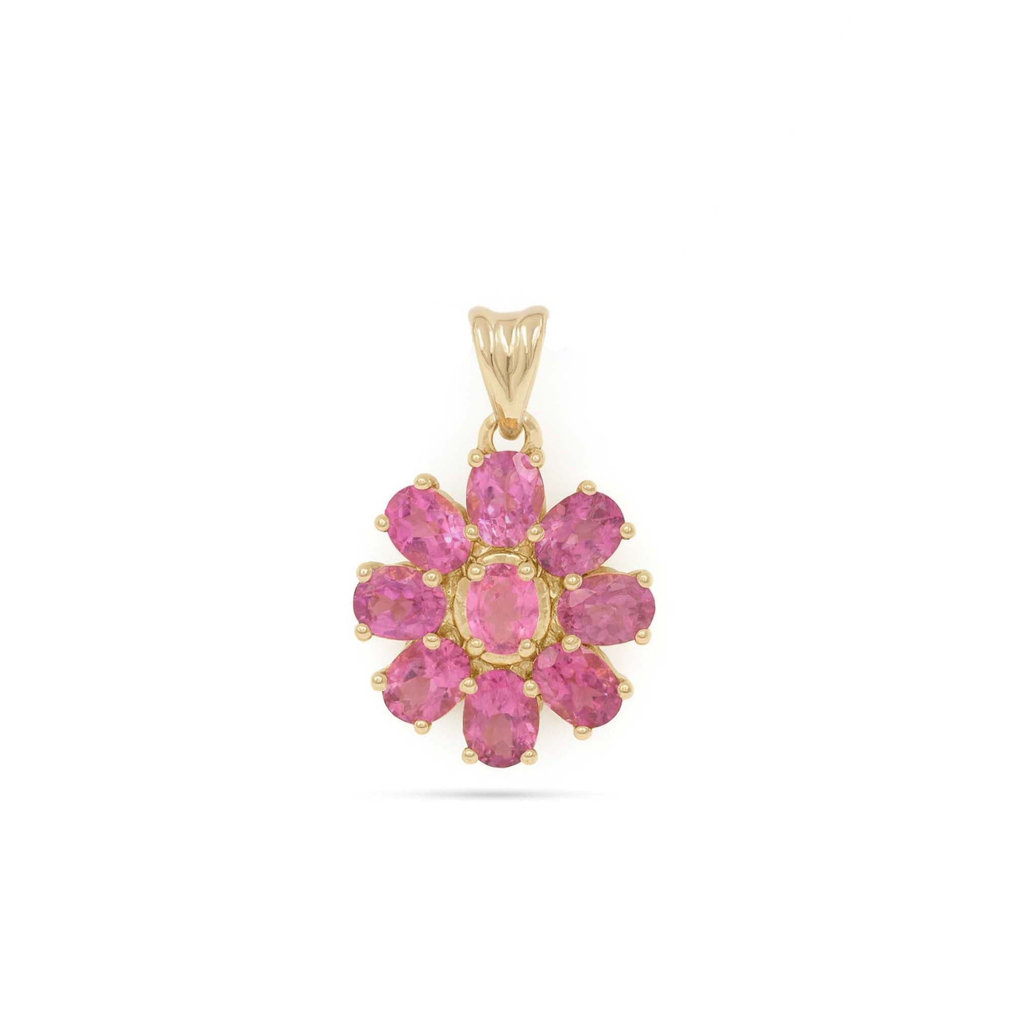 Pink Tourmaline Oval Pendant with Prong Setting
