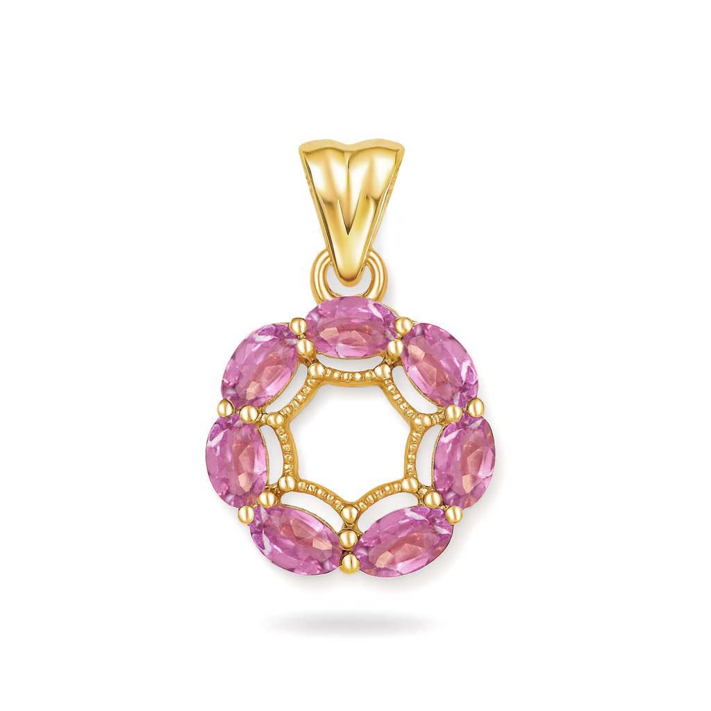 Pink Tourmaline Oval Pendant with Prong Setting