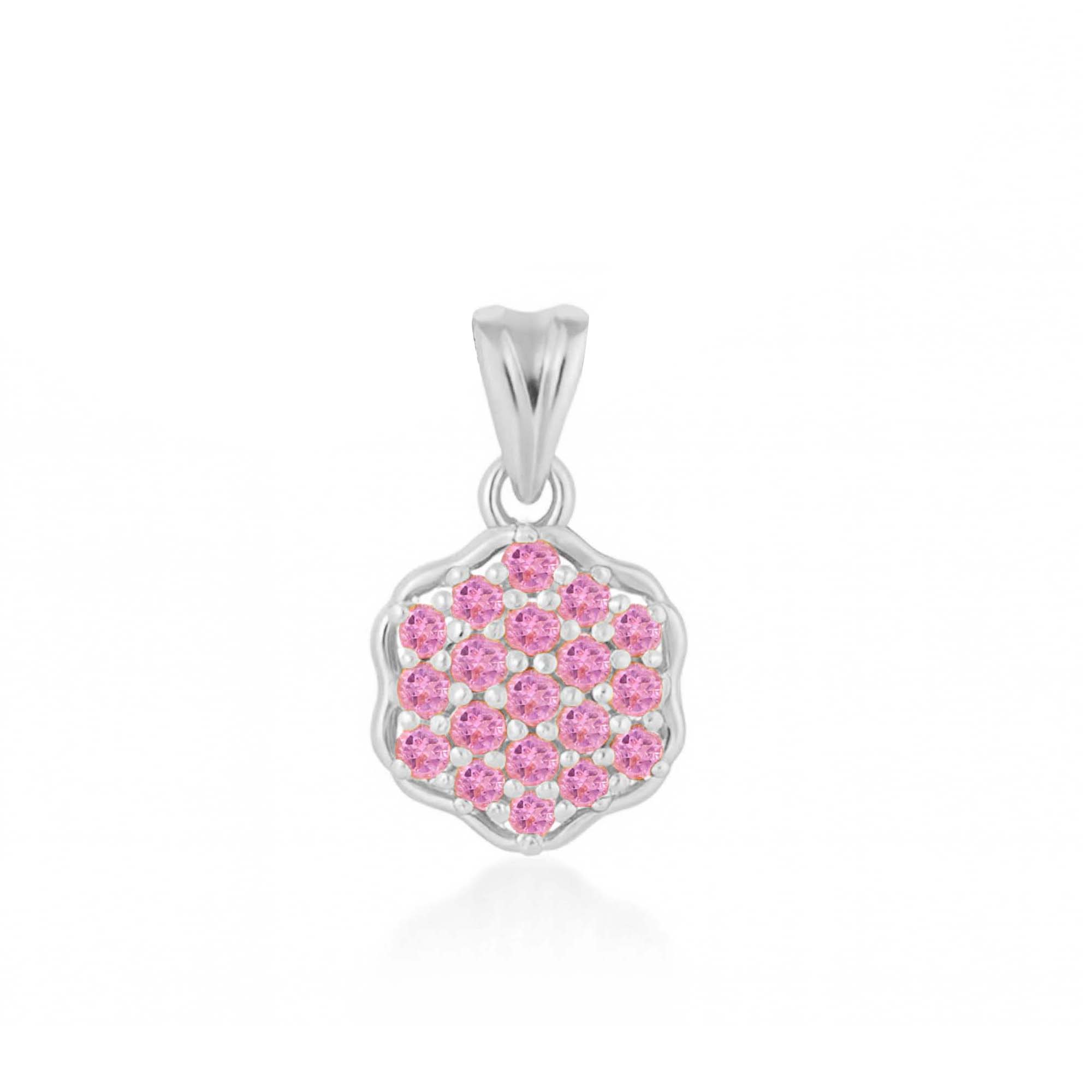 Pink Tourmaline Round Pendant with Prong Setting