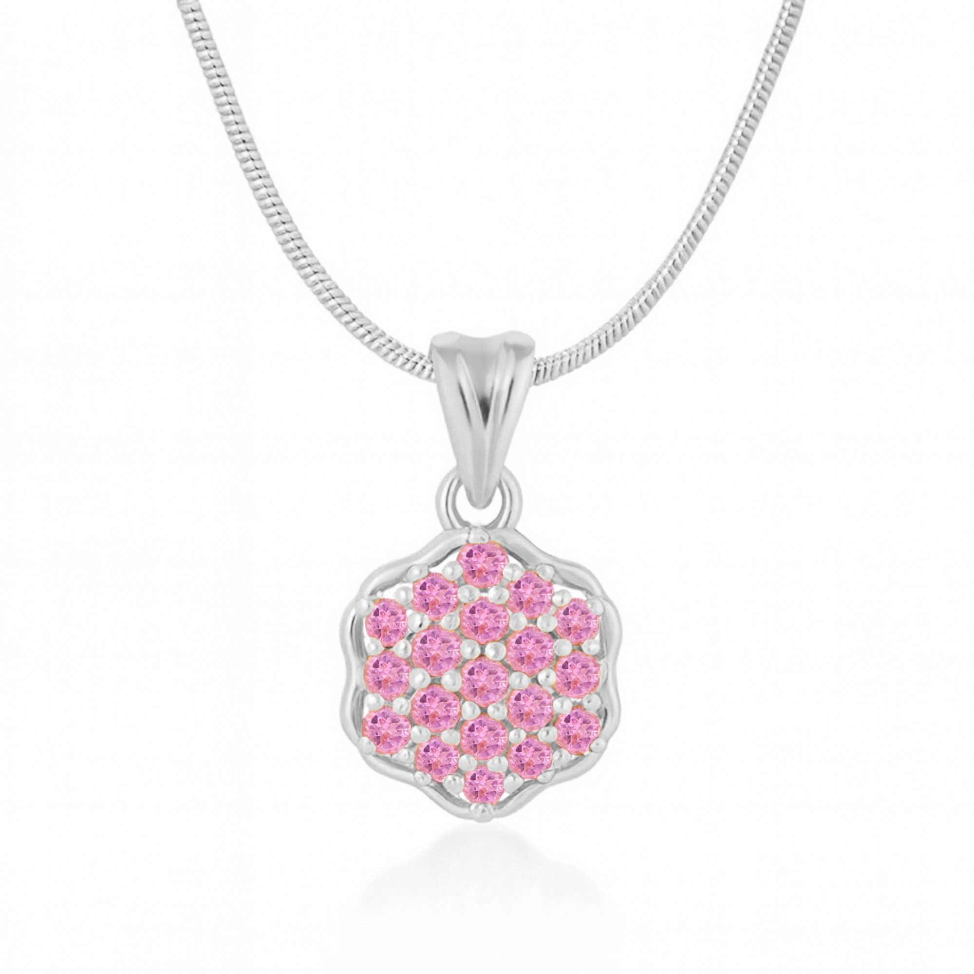 Pink Tourmaline Round Pendant with Prong Setting