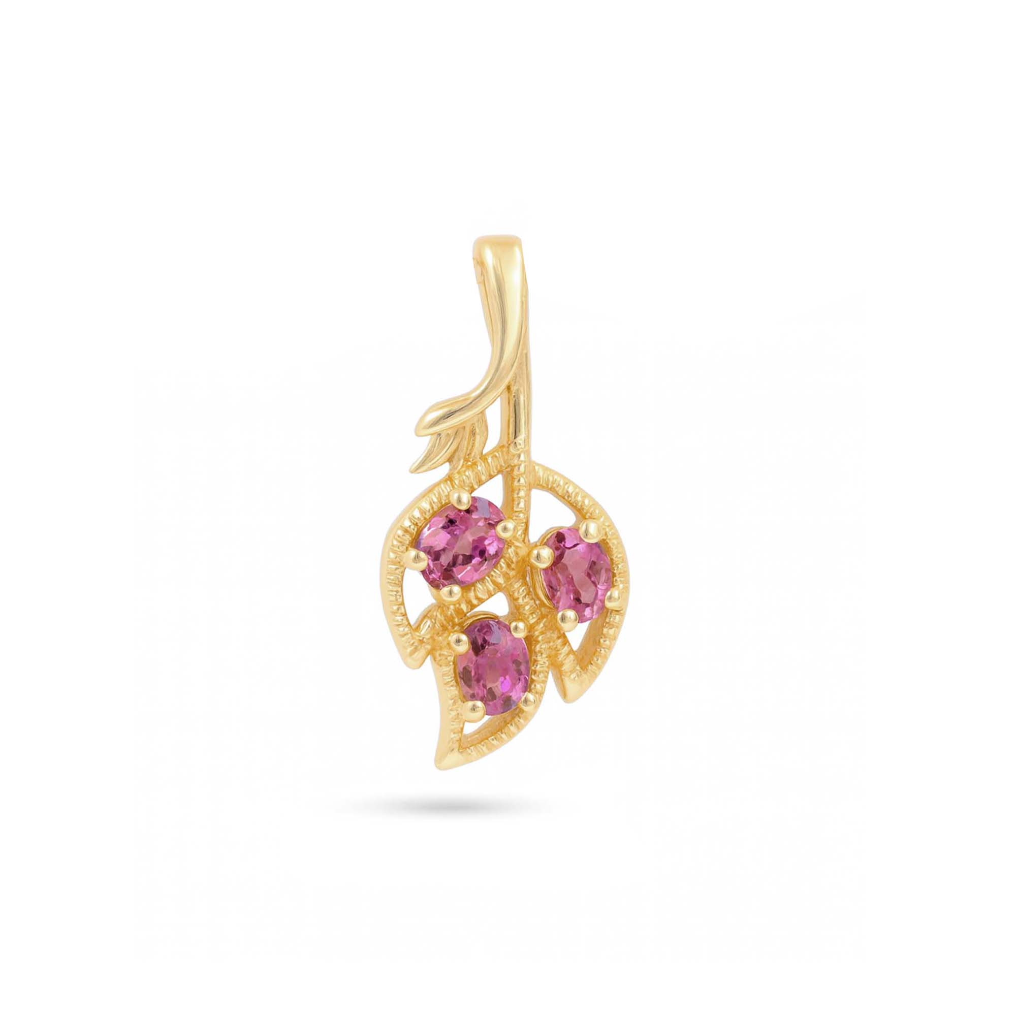 Pink Tourmaline Oval Pendant with Prong Setting