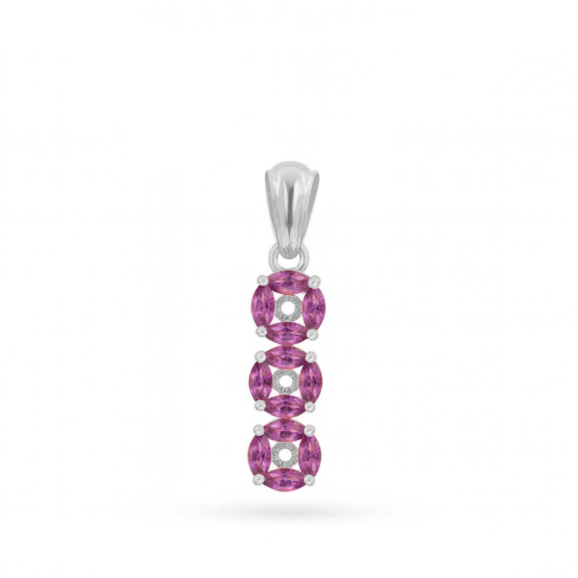 Rhodolite Garnet Marquise Pendant with Prong Setting