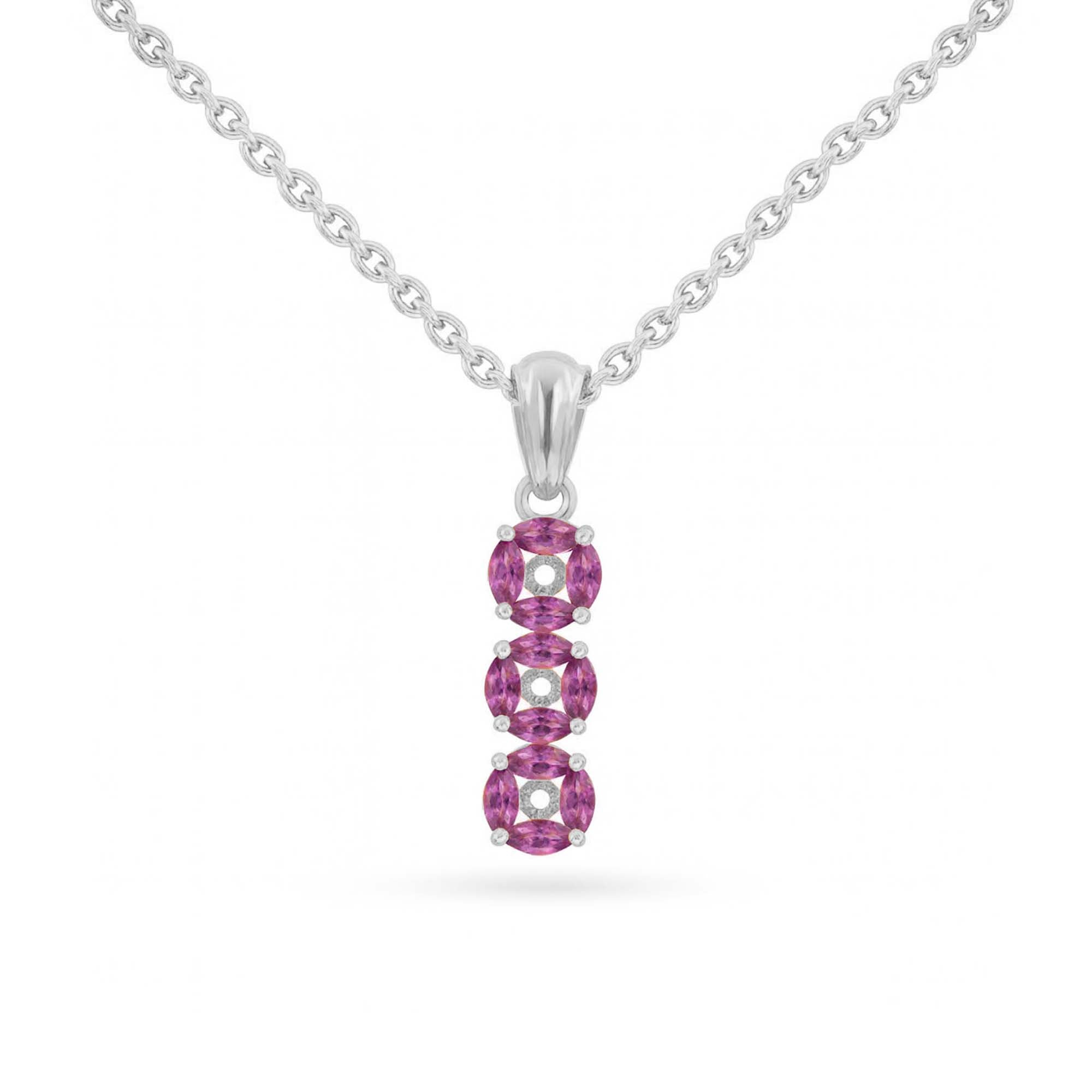 Rhodolite Garnet Marquise Pendant with Prong Setting