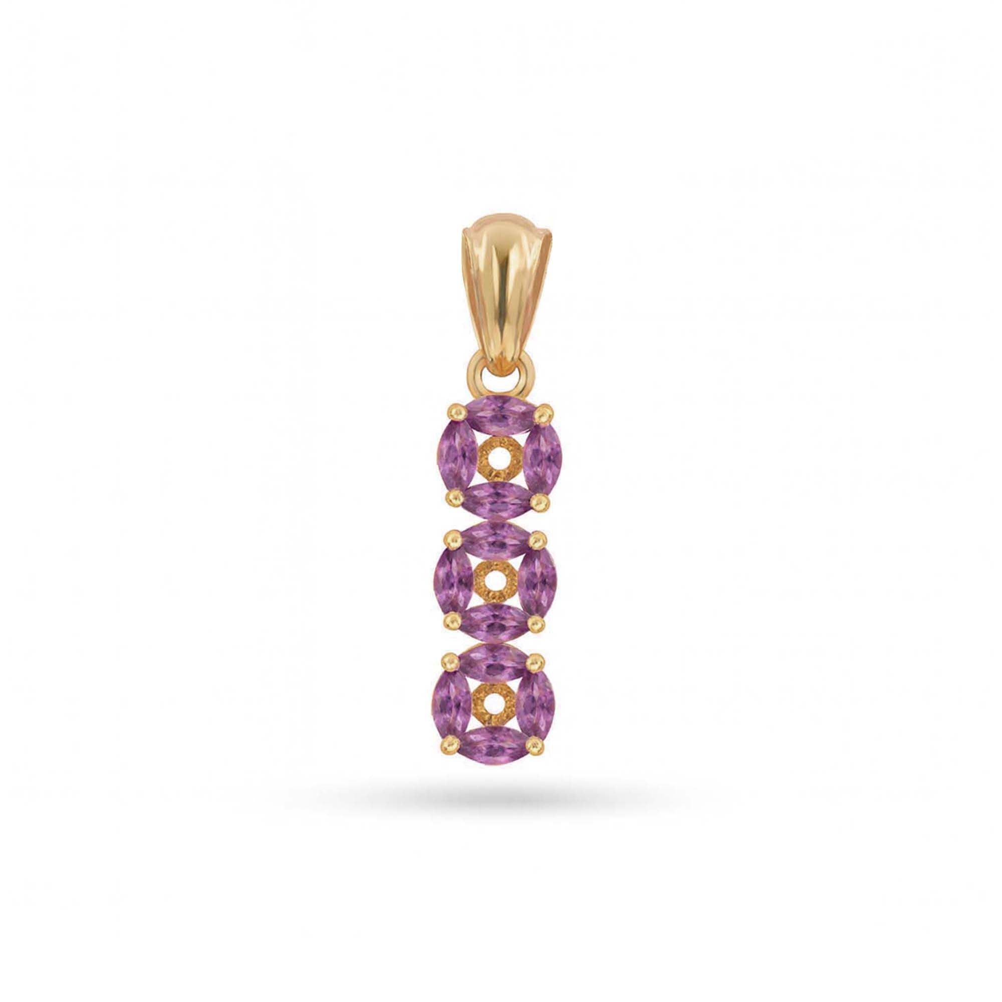 Rhodolite Garnet Marquise Pendant with Prong Setting