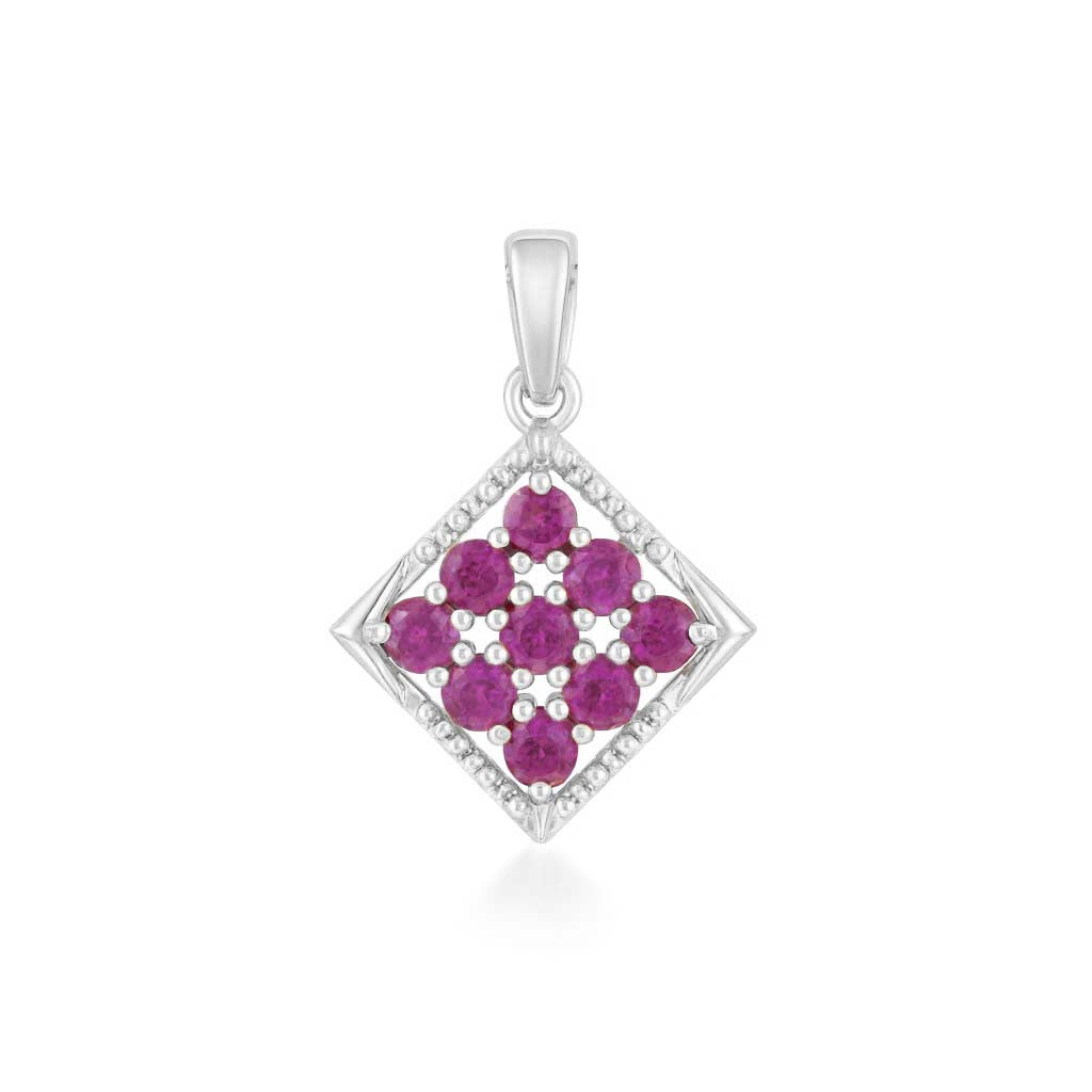 Rhodolite Garnet Round Pendant with Prong Setting
