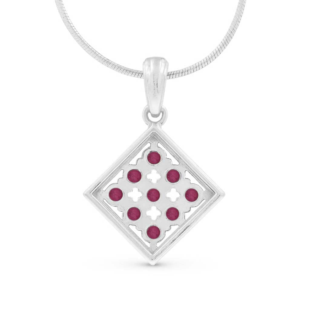 Rhodolite Garnet Round Pendant with Prong Setting