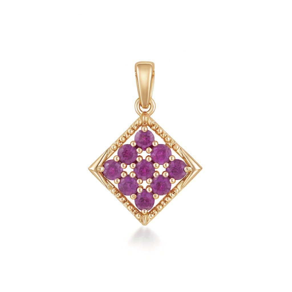 Rhodolite Garnet Round Pendant with Prong Setting