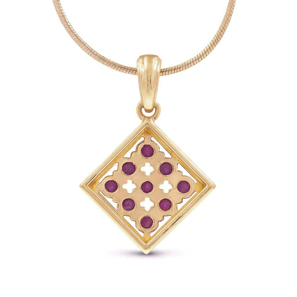 Rhodolite Garnet Round Pendant with Prong Setting