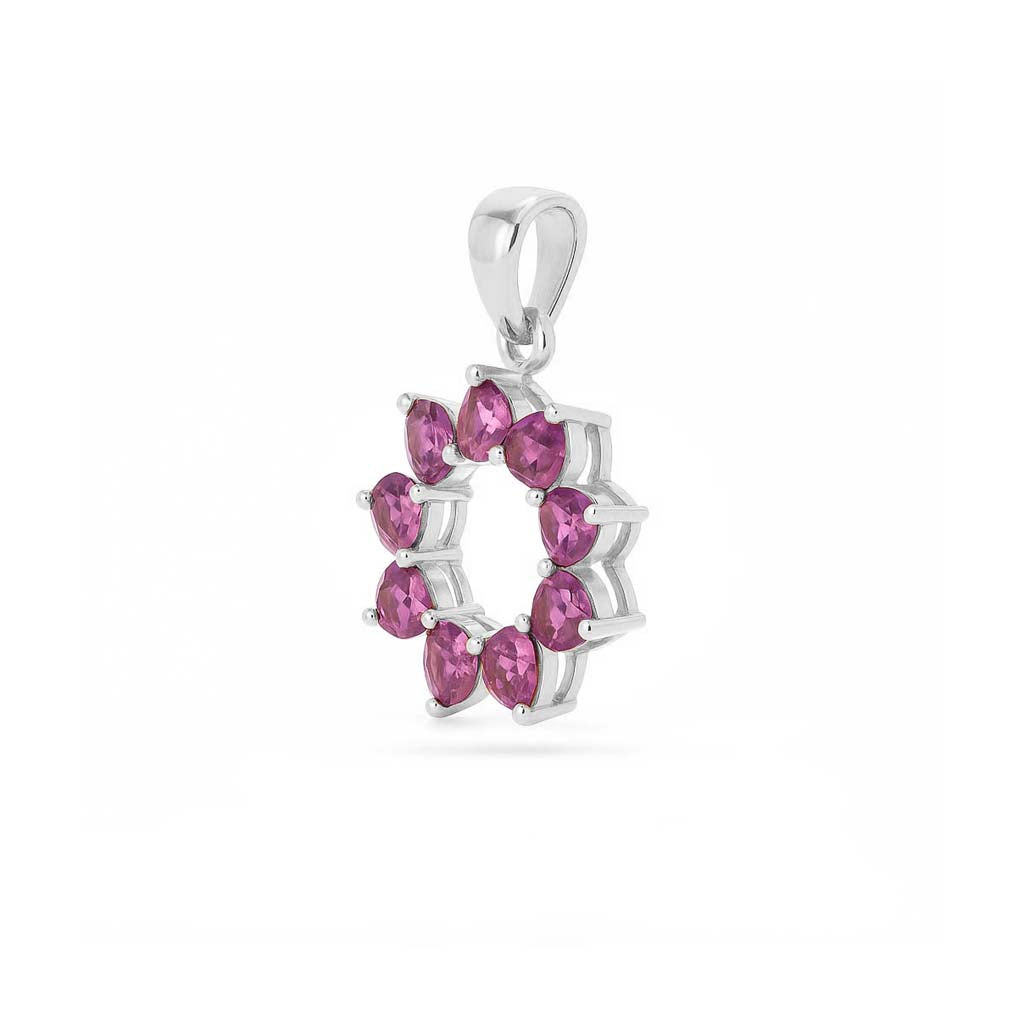 Rhodolite Garnet Pear Pendant with Prong Setting
