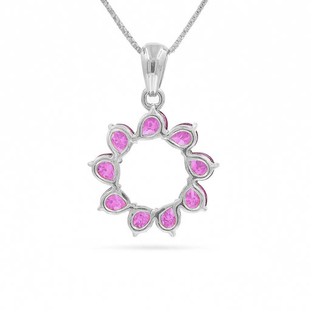 Rhodolite Garnet Pear Pendant with Prong Setting