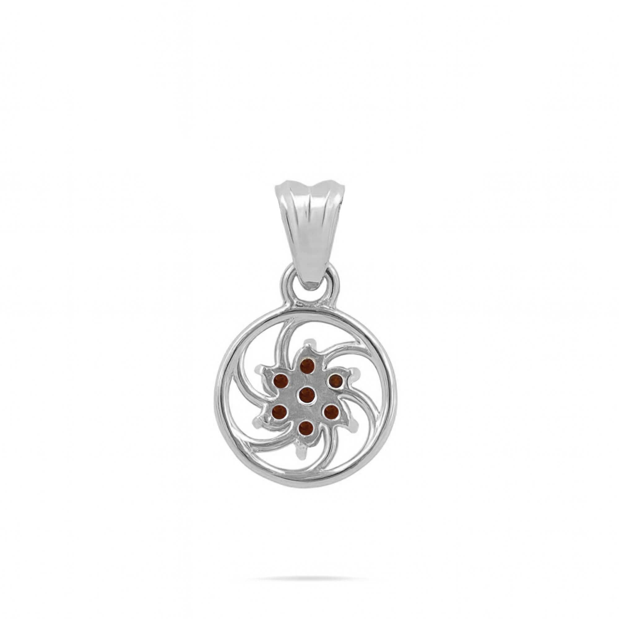 Rhodolite Garnet Round Pendant with Prong Setting