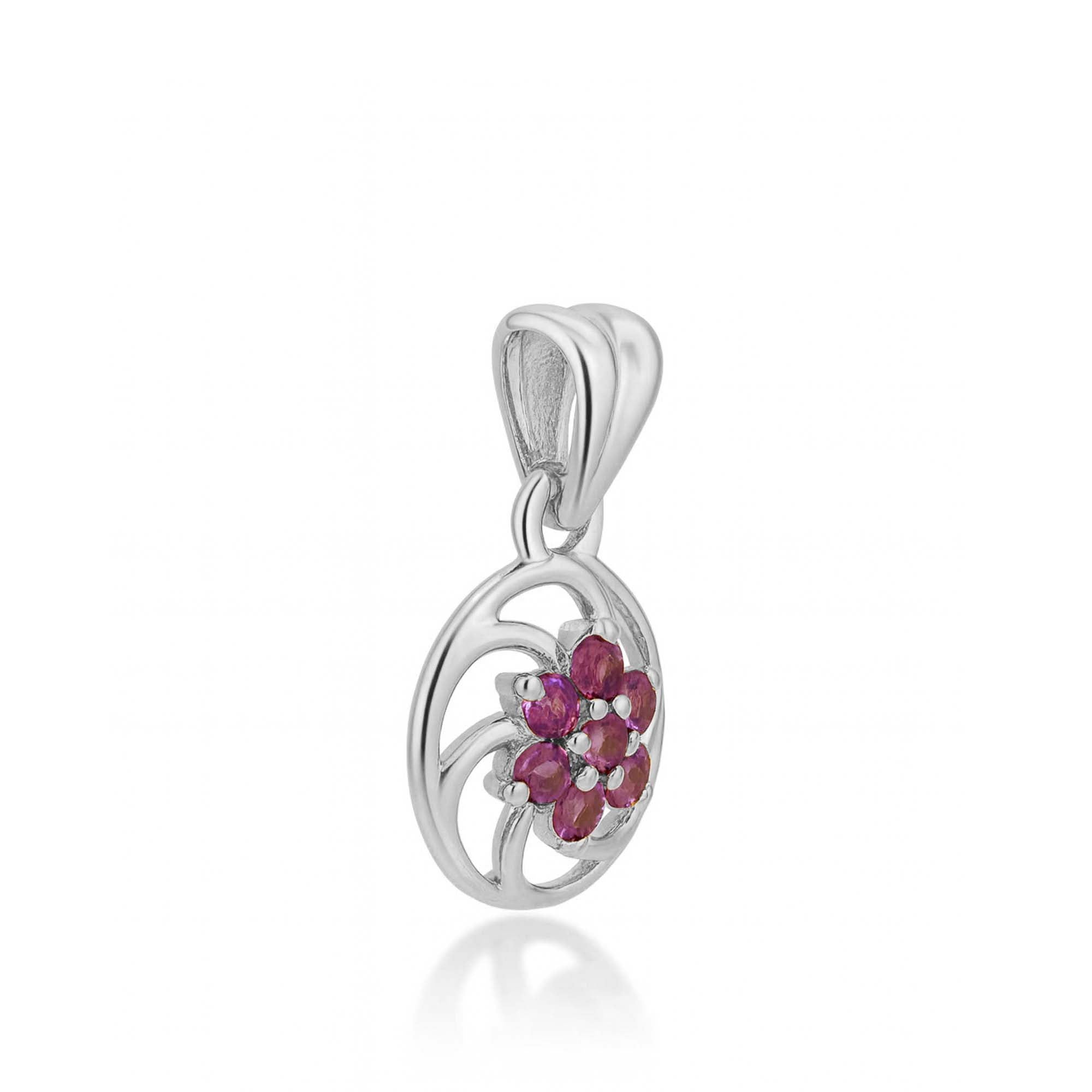 Rhodolite Garnet Round Pendant with Prong Setting