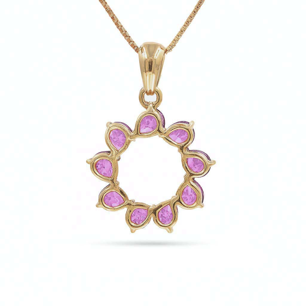 Rhodolite Garnet Pear Pendant with Prong Setting