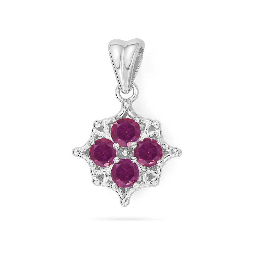Rhodolite Garnet Round Pendant with Prong Setting