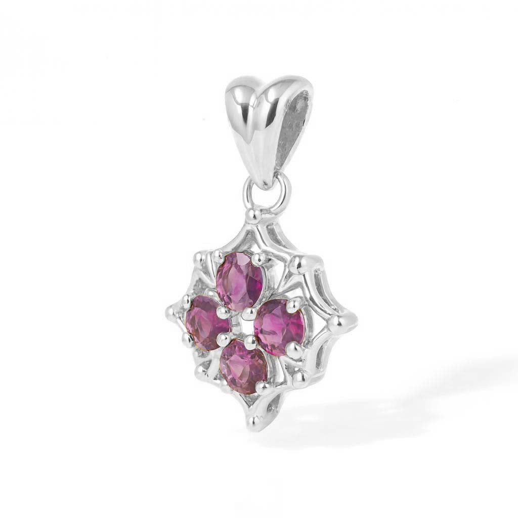Rhodolite Garnet Round Pendant with Prong Setting