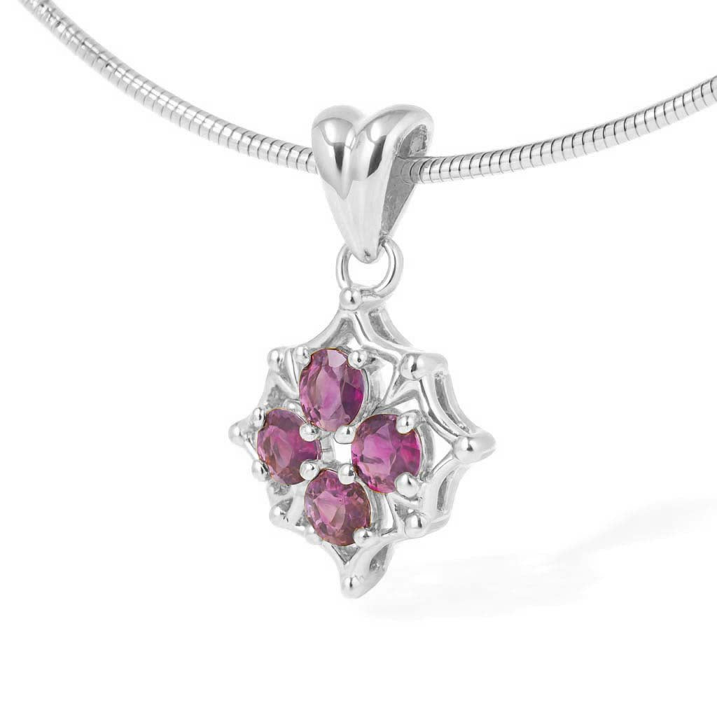 Rhodolite Garnet Round Pendant with Prong Setting