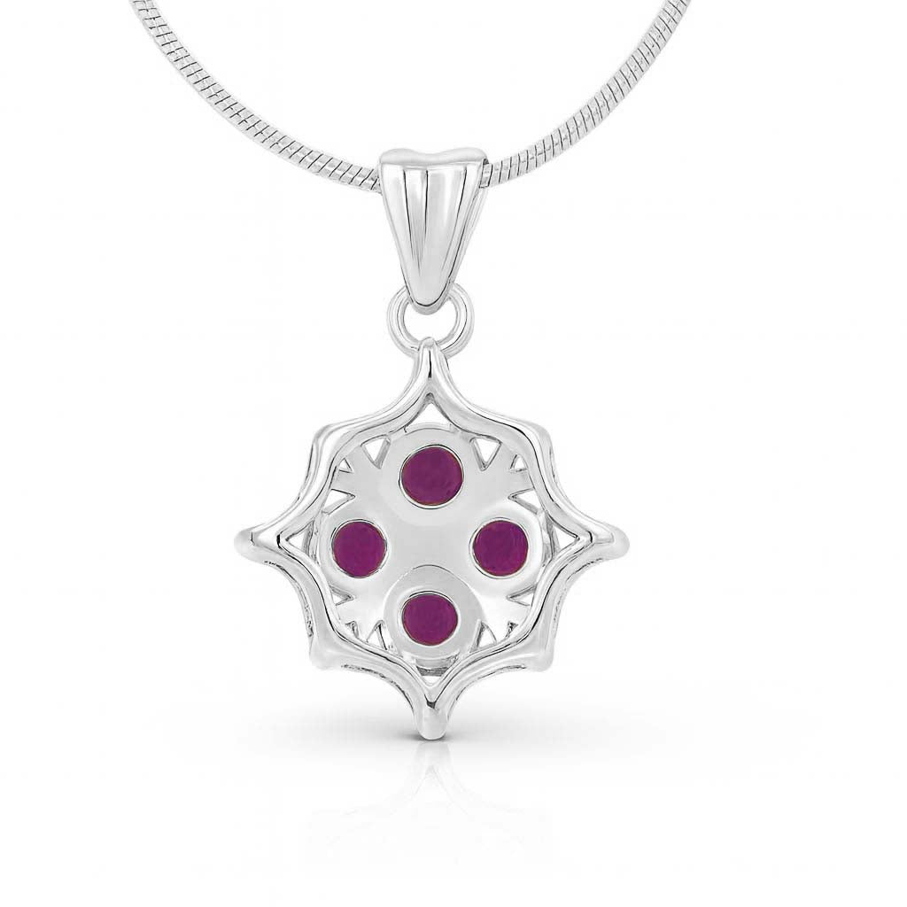 Rhodolite Garnet Round Pendant with Prong Setting