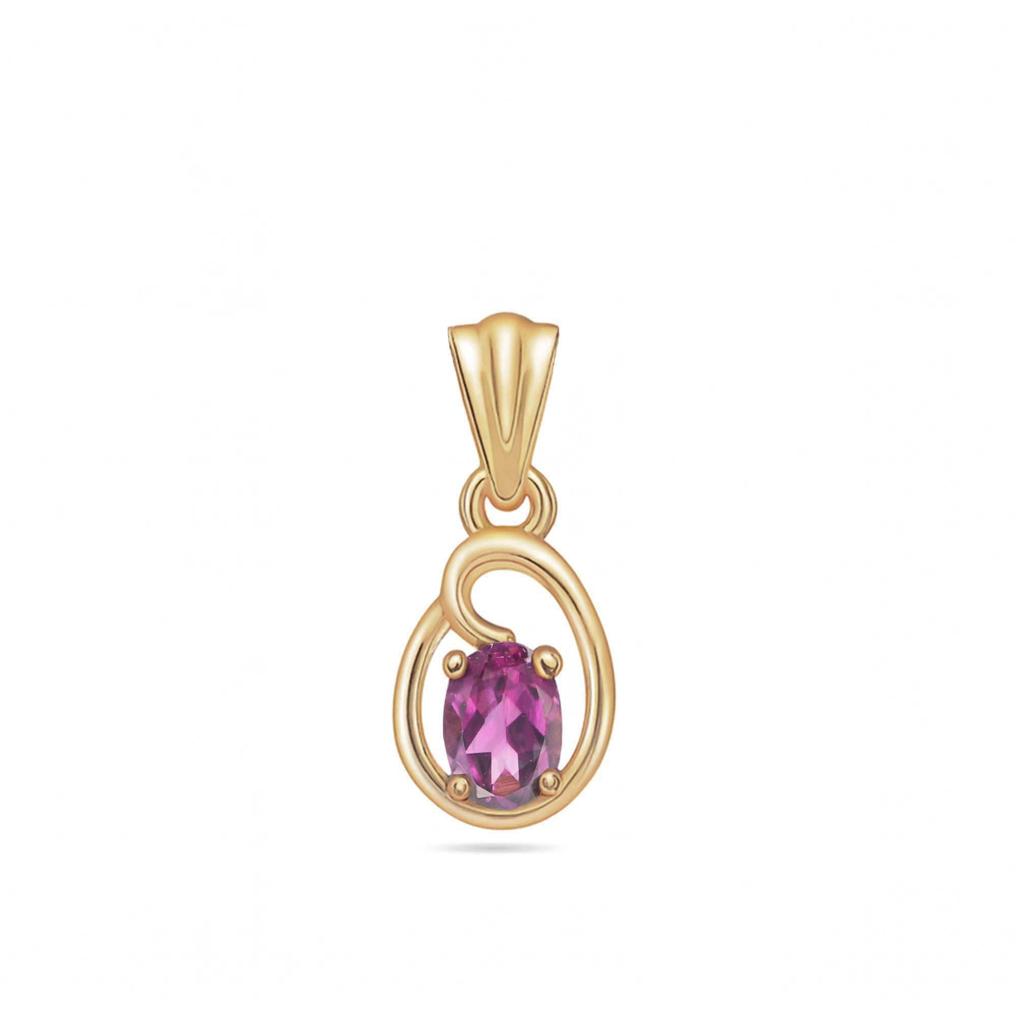 Rhodolite Garnet Oval Pendant with Prong Setting