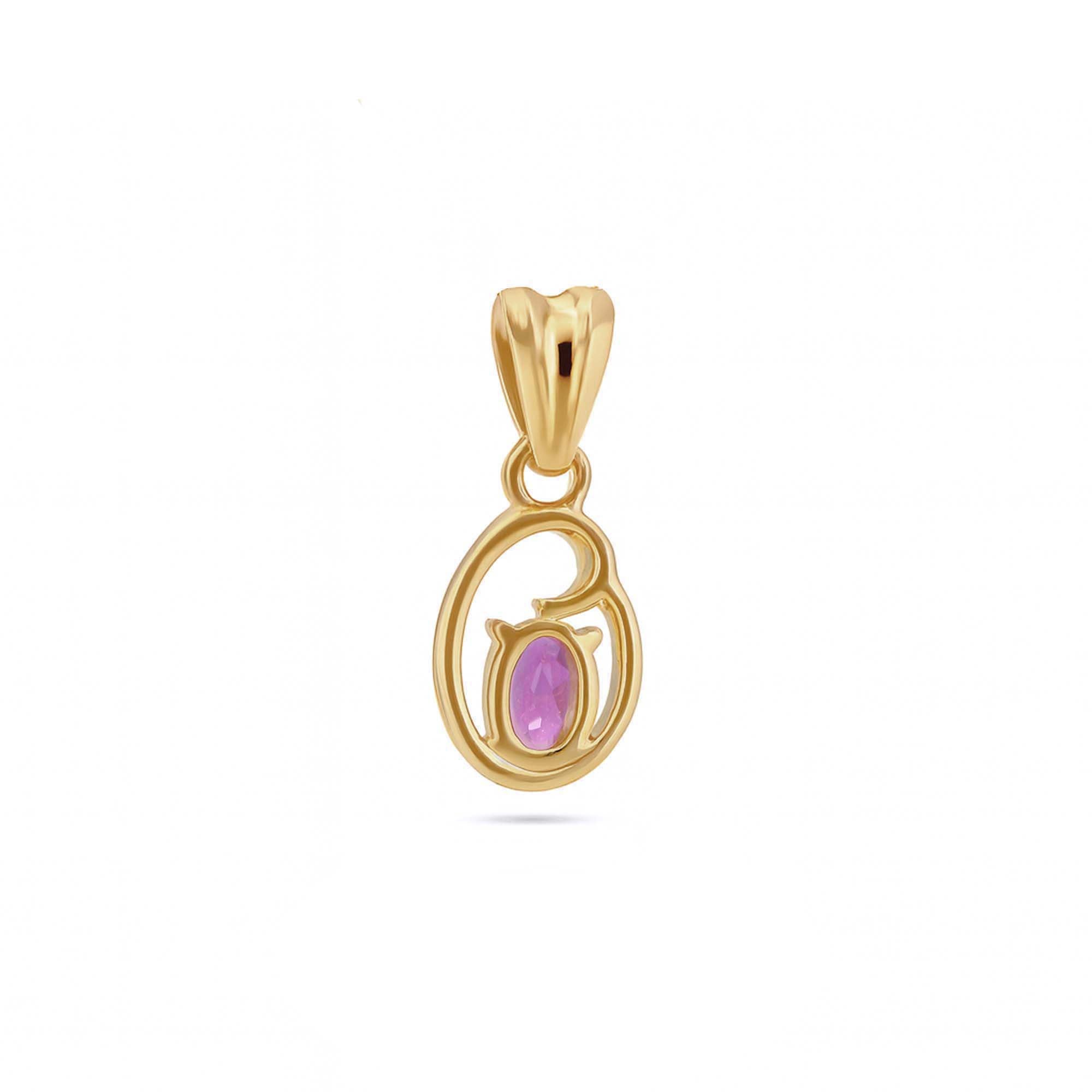 Rhodolite Garnet Oval Pendant with Prong Setting