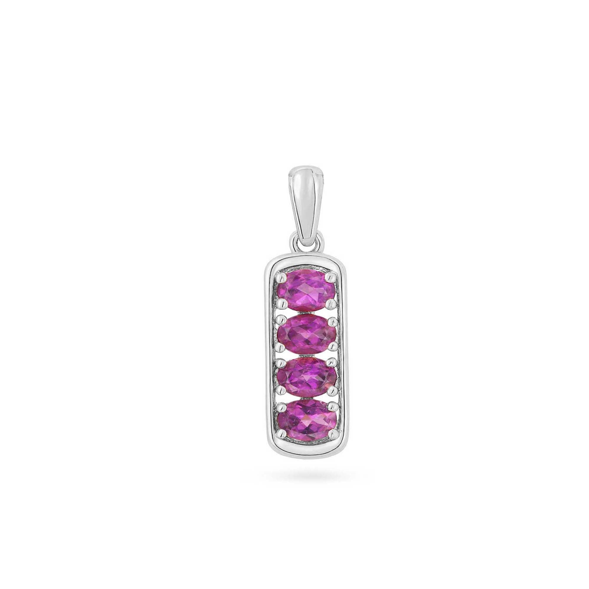 Rhodolite Garnet Oval Pendant with Prong Setting