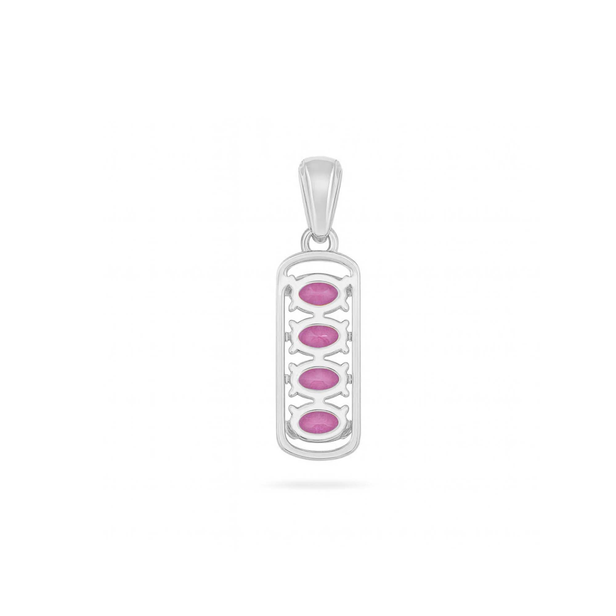 Rhodolite Garnet Oval Pendant with Prong Setting