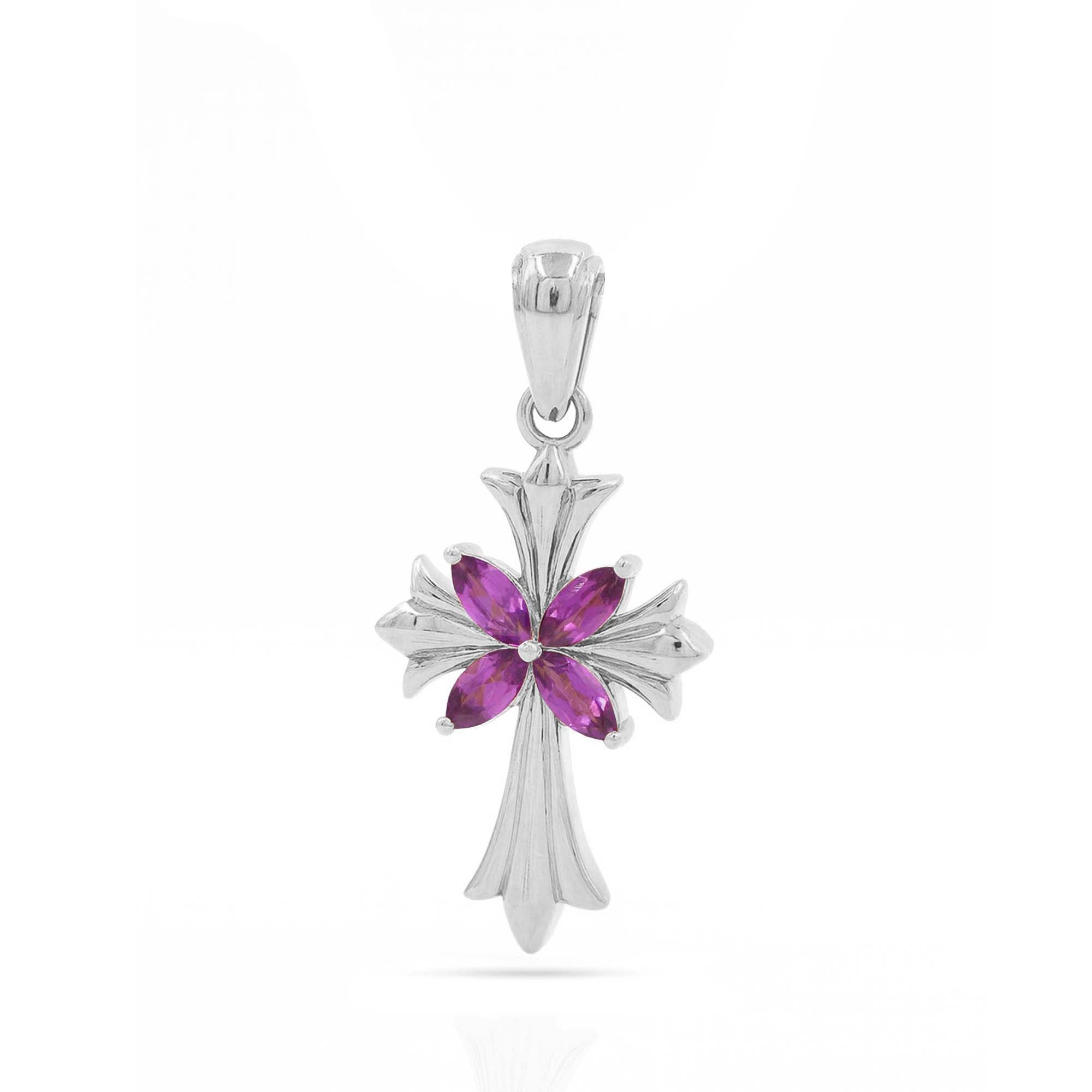 Rhodolite Garnet Marquise Pendant with Prong Setting