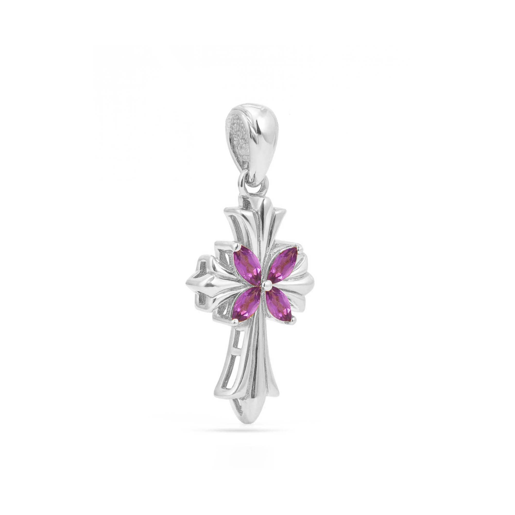 Rhodolite Garnet Marquise Pendant with Prong Setting