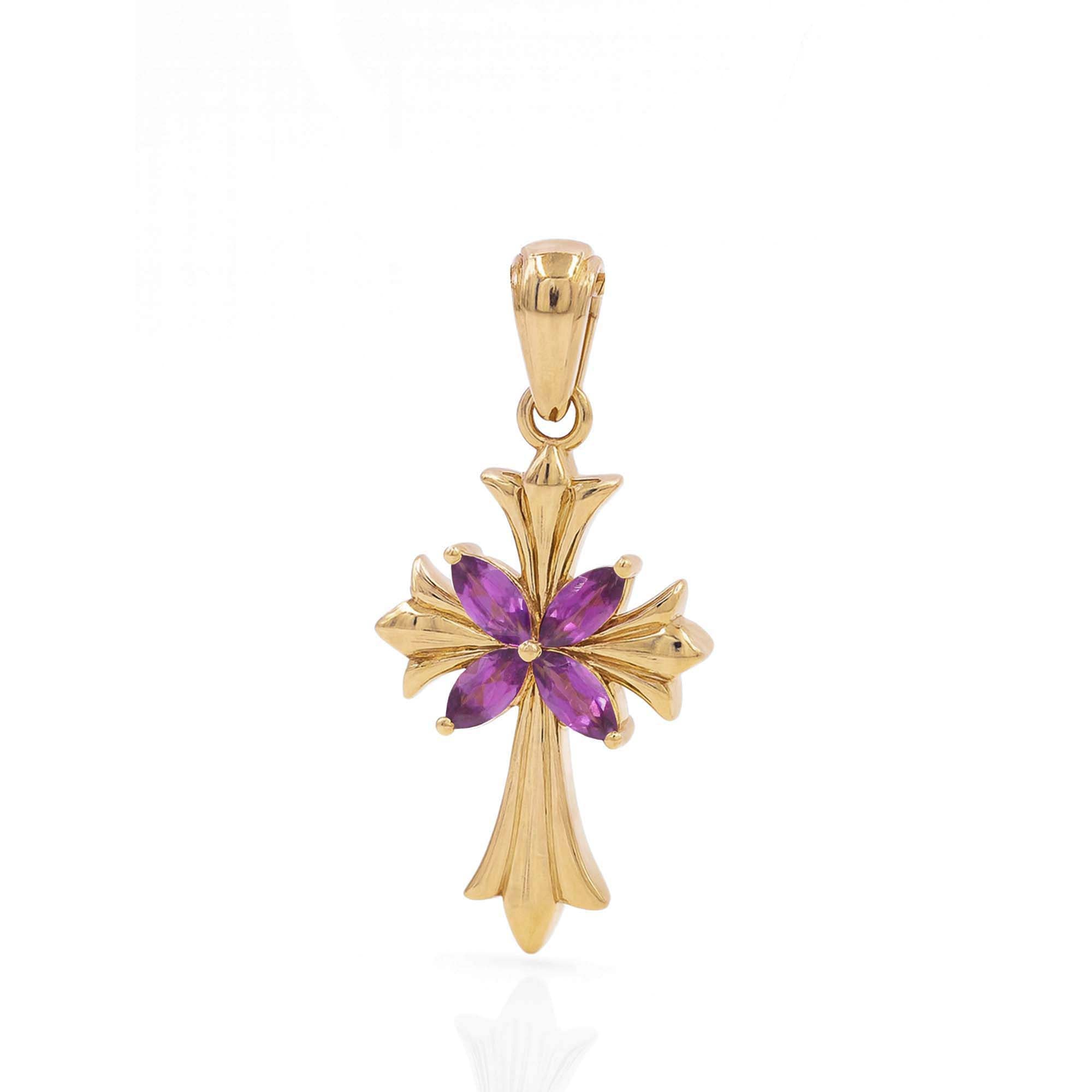 Rhodolite Garnet Marquise Pendant with Prong Setting