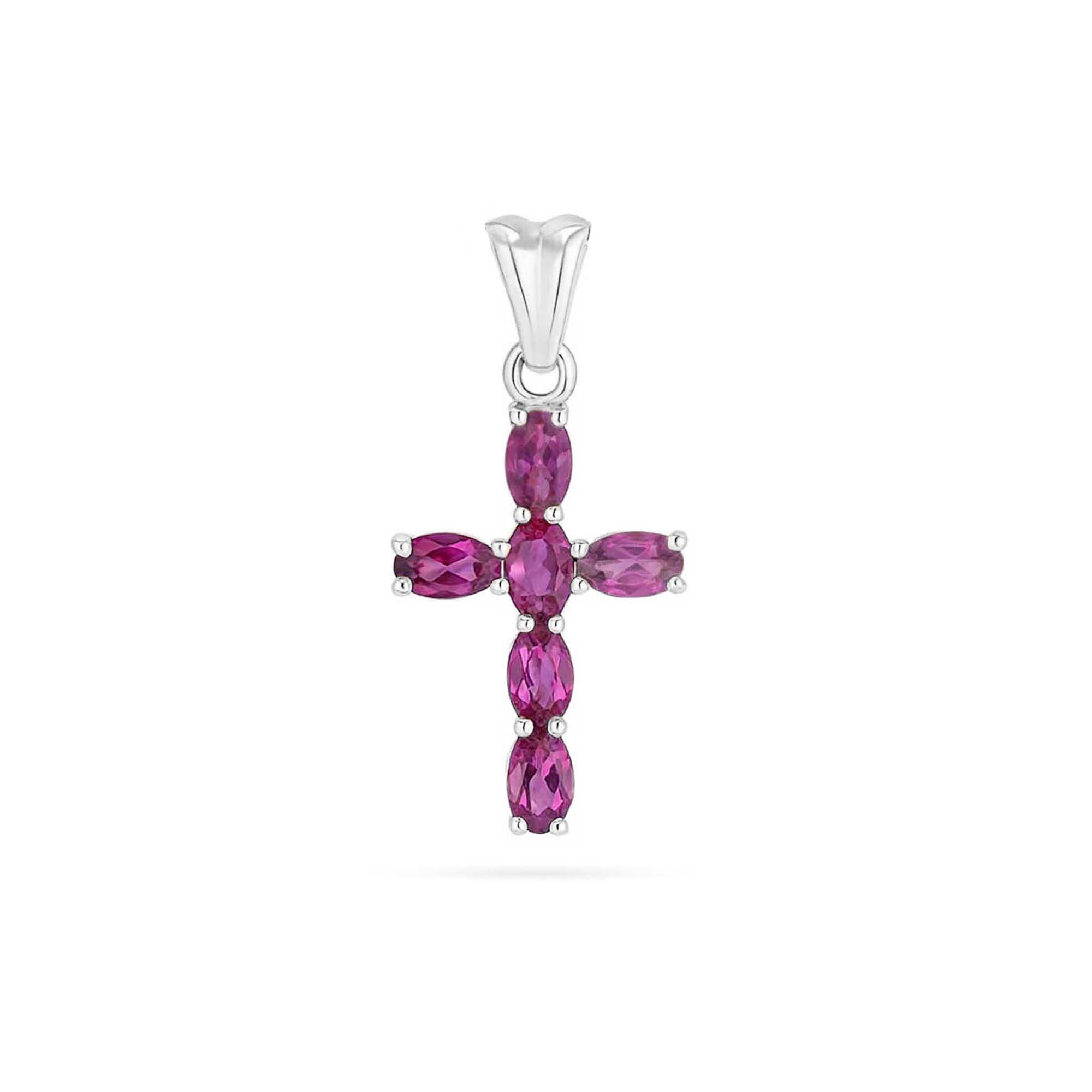 Rhodolite Garnet Oval  Pendant with Prong Setting
