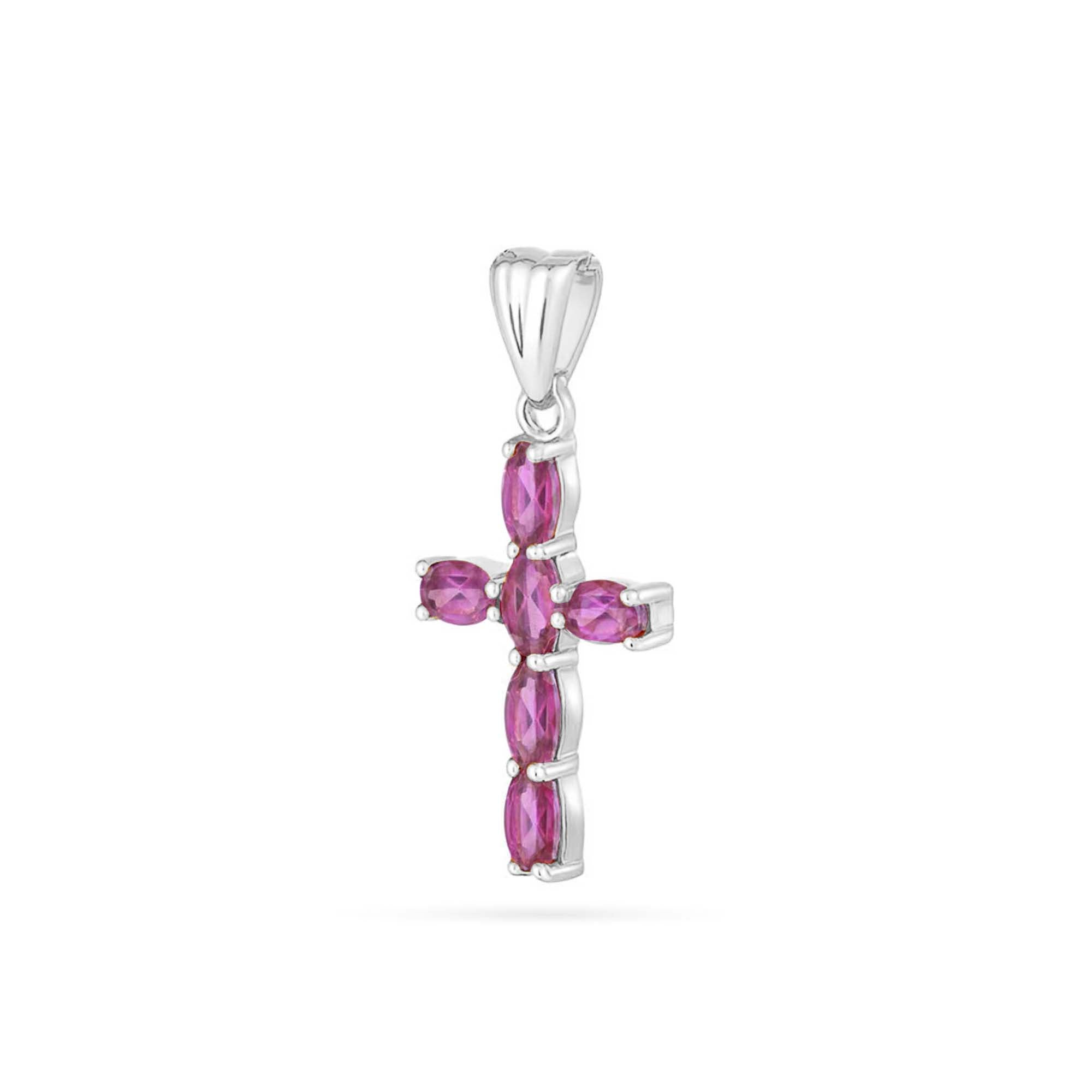 Rhodolite Garnet Oval  Pendant with Prong Setting