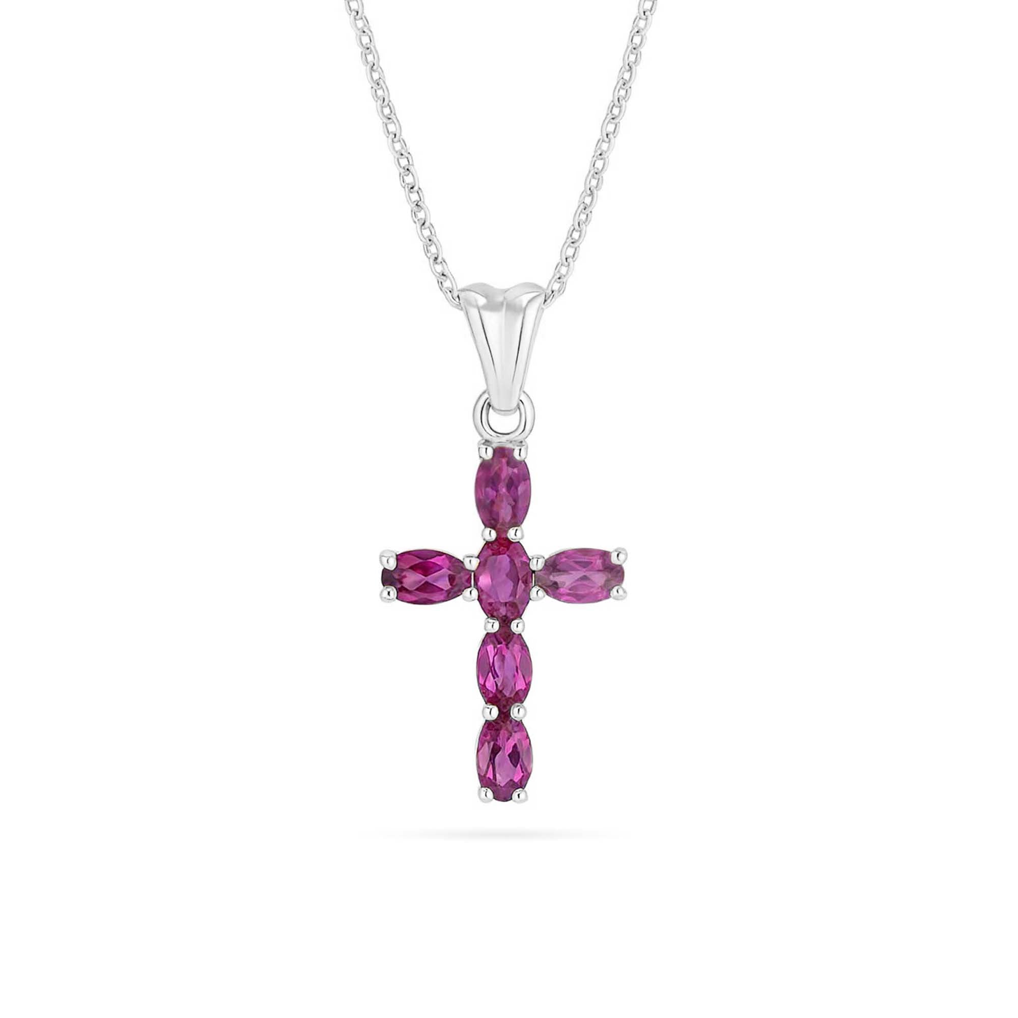 Rhodolite Garnet Oval  Pendant with Prong Setting