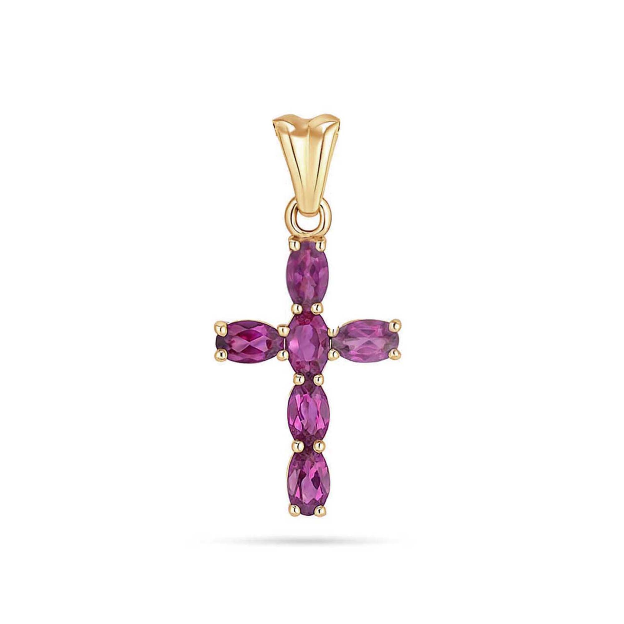Rhodolite Garnet Oval  Pendant with Prong Setting