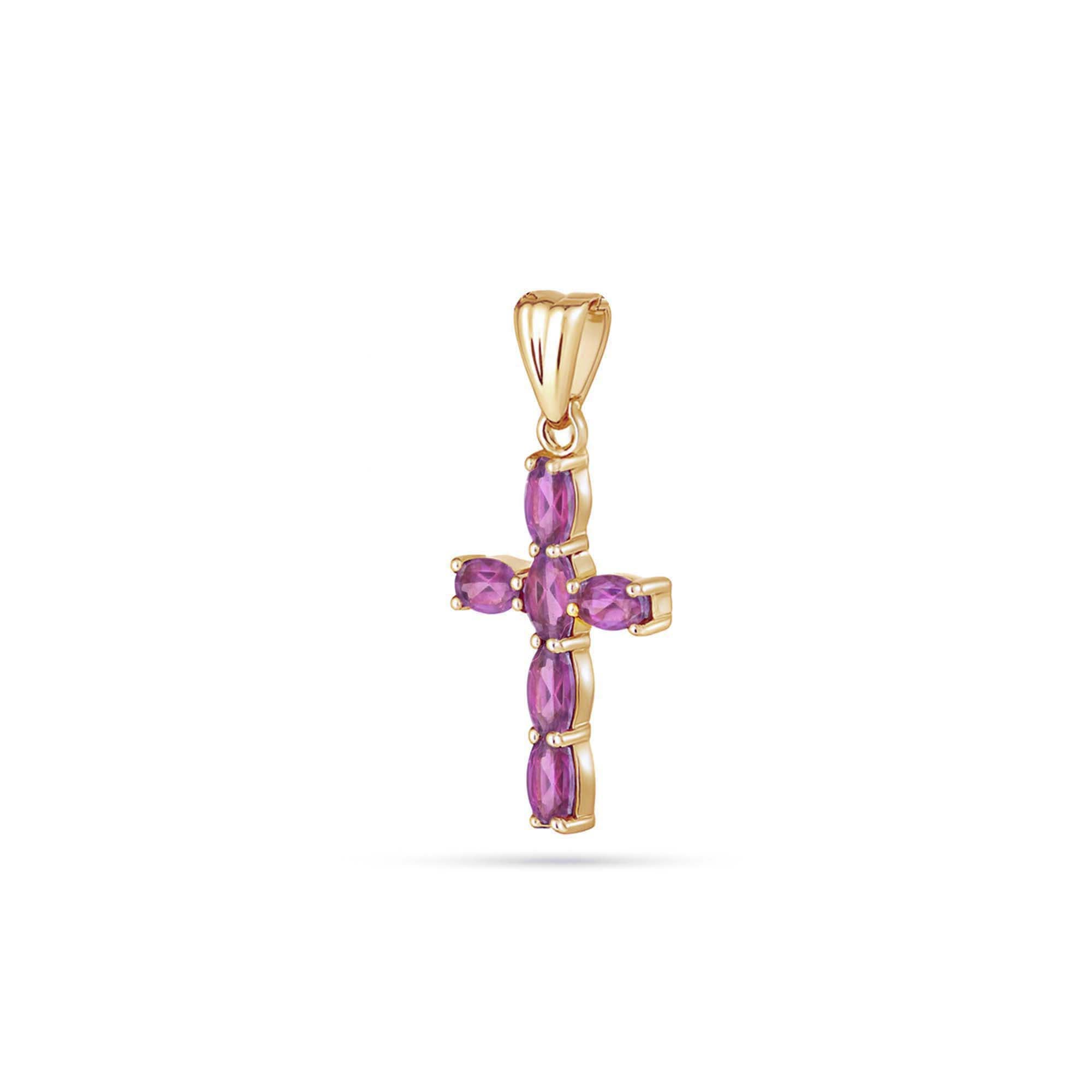 Rhodolite Garnet Oval  Pendant with Prong Setting