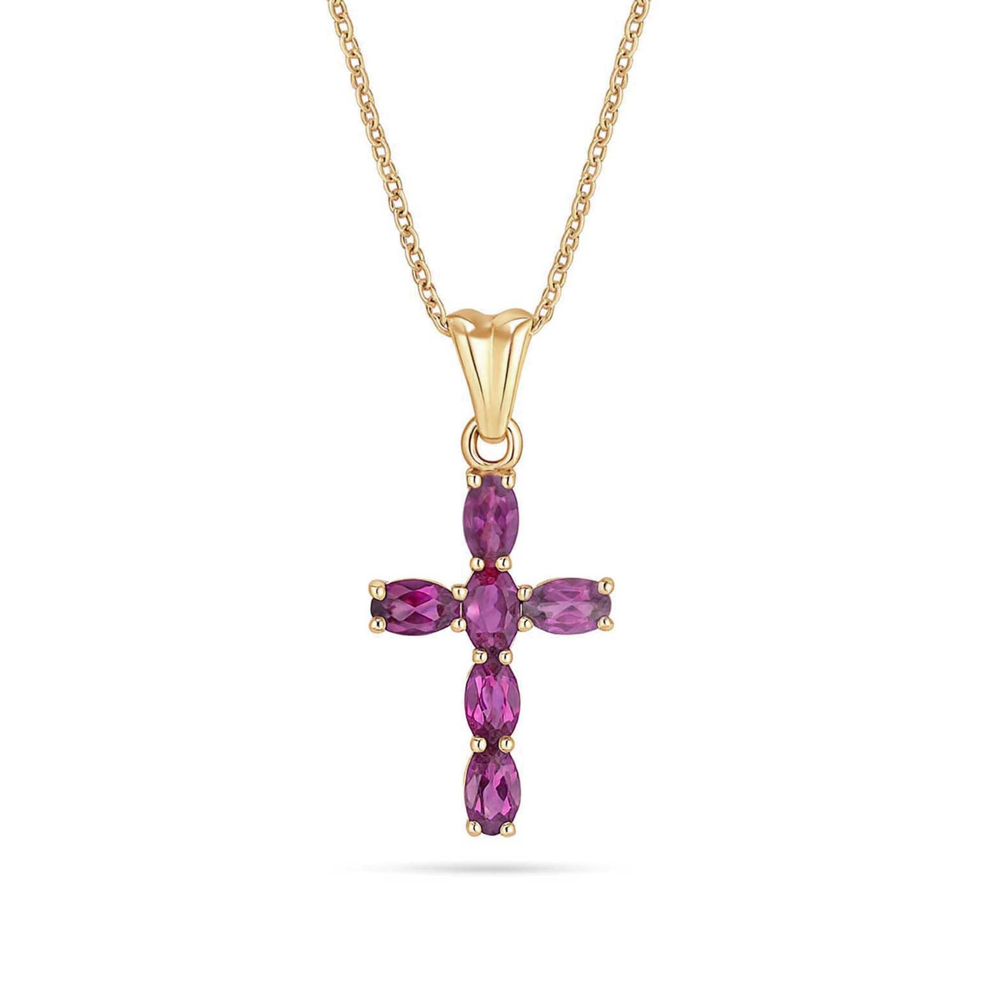 Rhodolite Garnet Oval  Pendant with Prong Setting