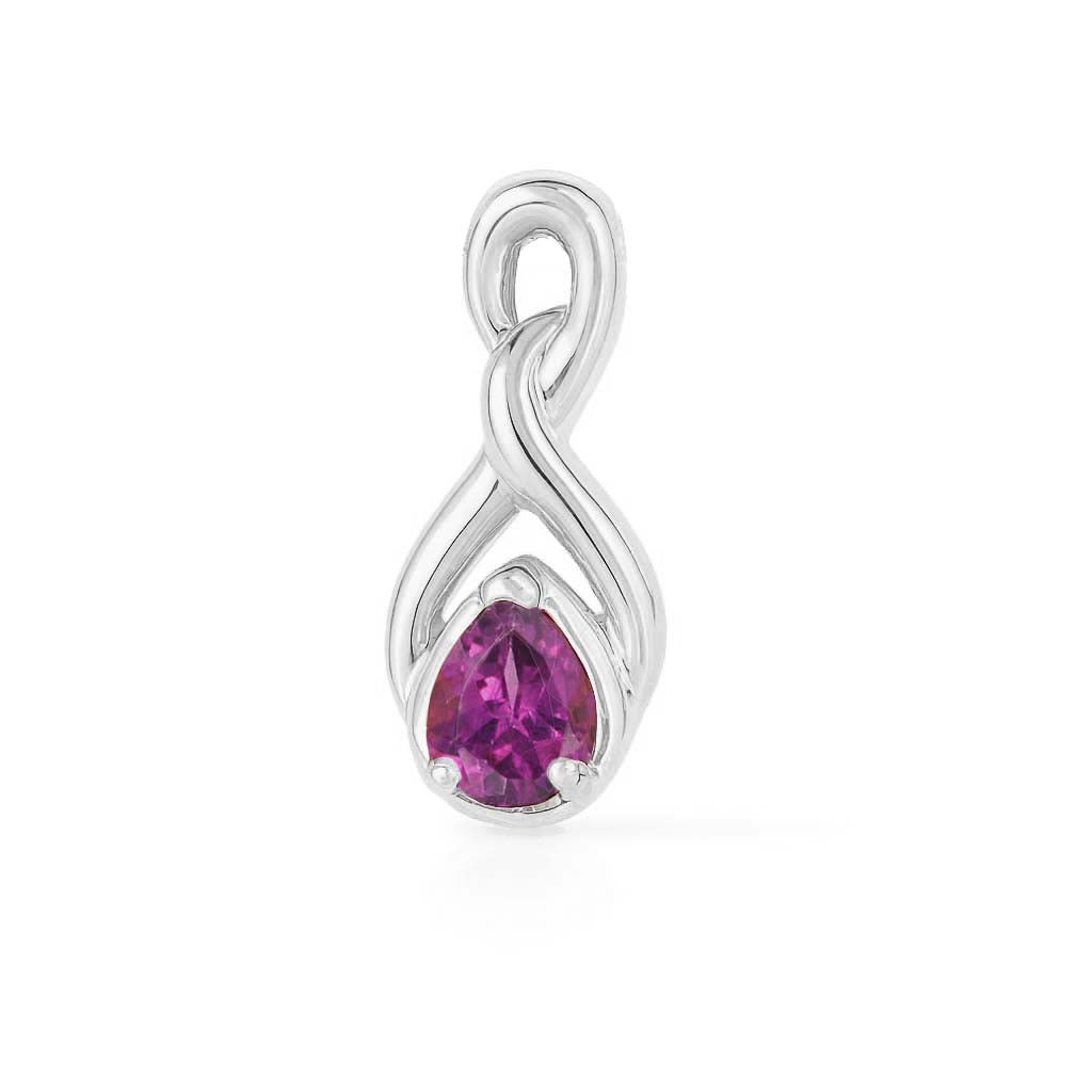 Rhodolite Garnet Pear Pendant with Prong Setting