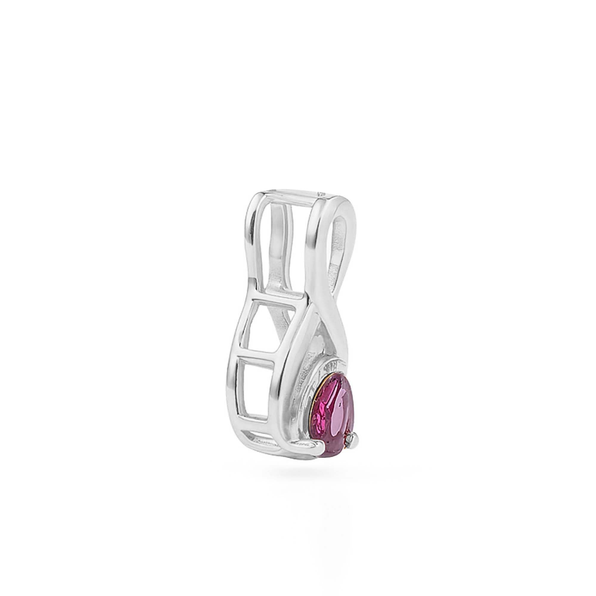 Rhodolite Garnet Pear Pendant with Prong Setting