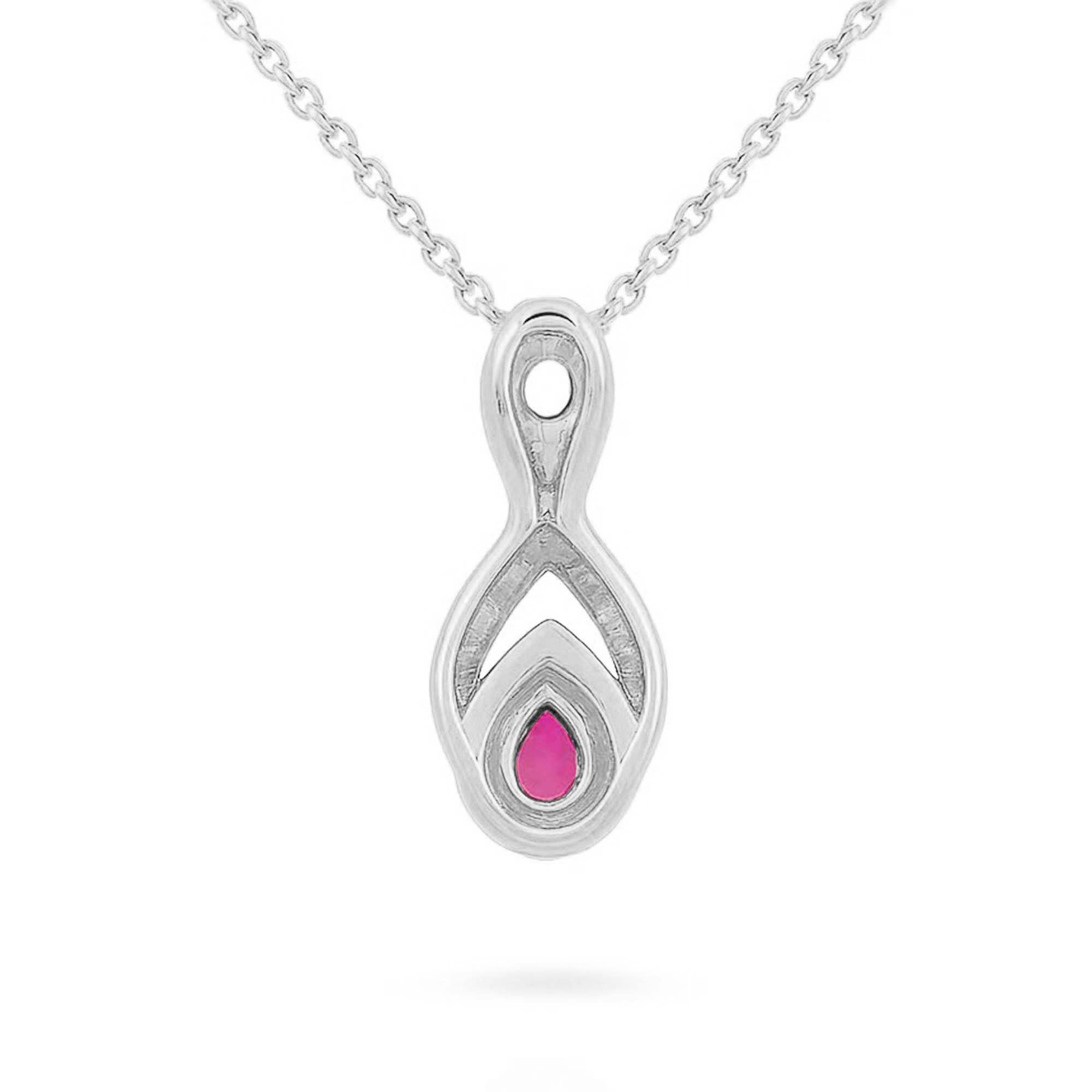 Rhodolite Garnet Pear Pendant with Prong Setting