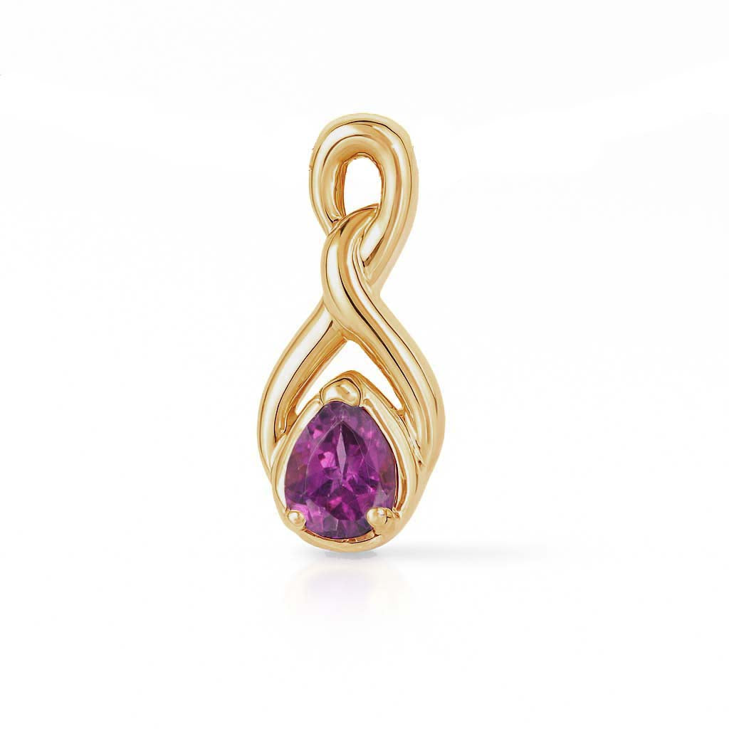 Rhodolite Garnet Pear Pendant with Prong Setting