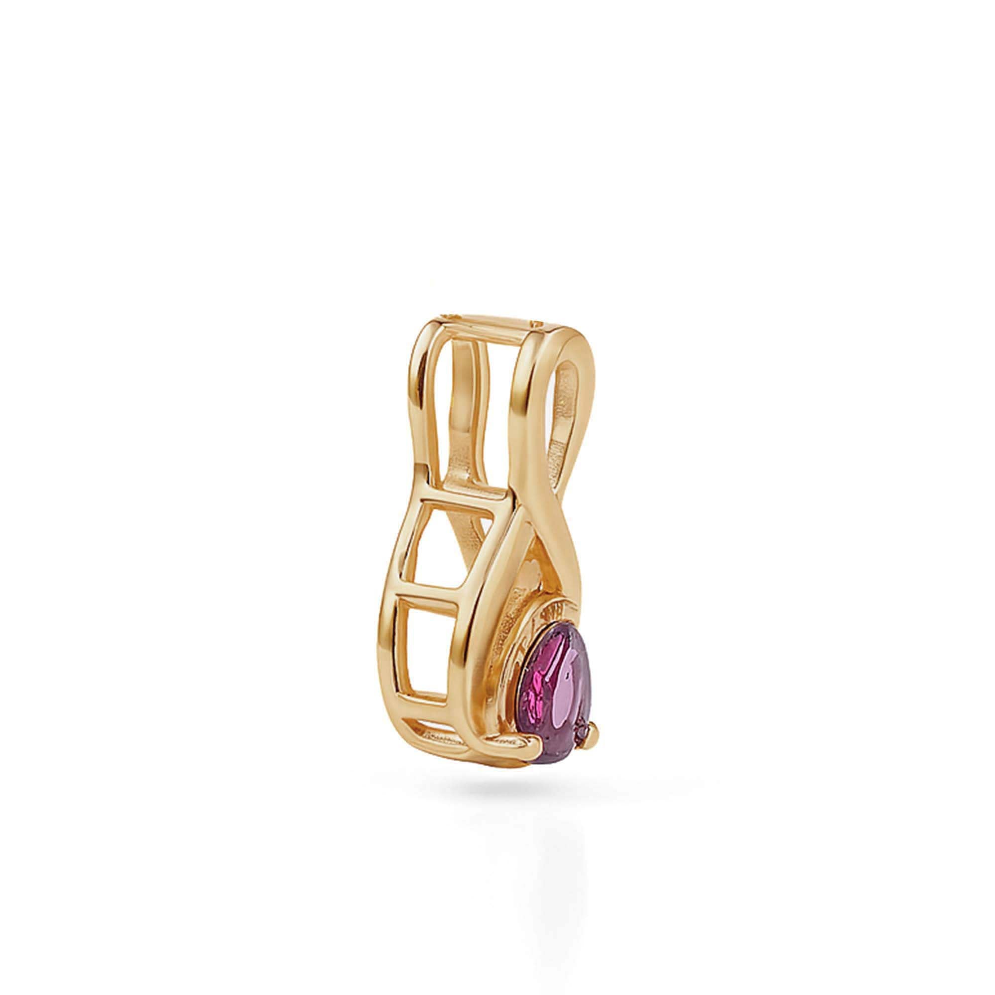 Rhodolite Garnet Pear Pendant with Prong Setting