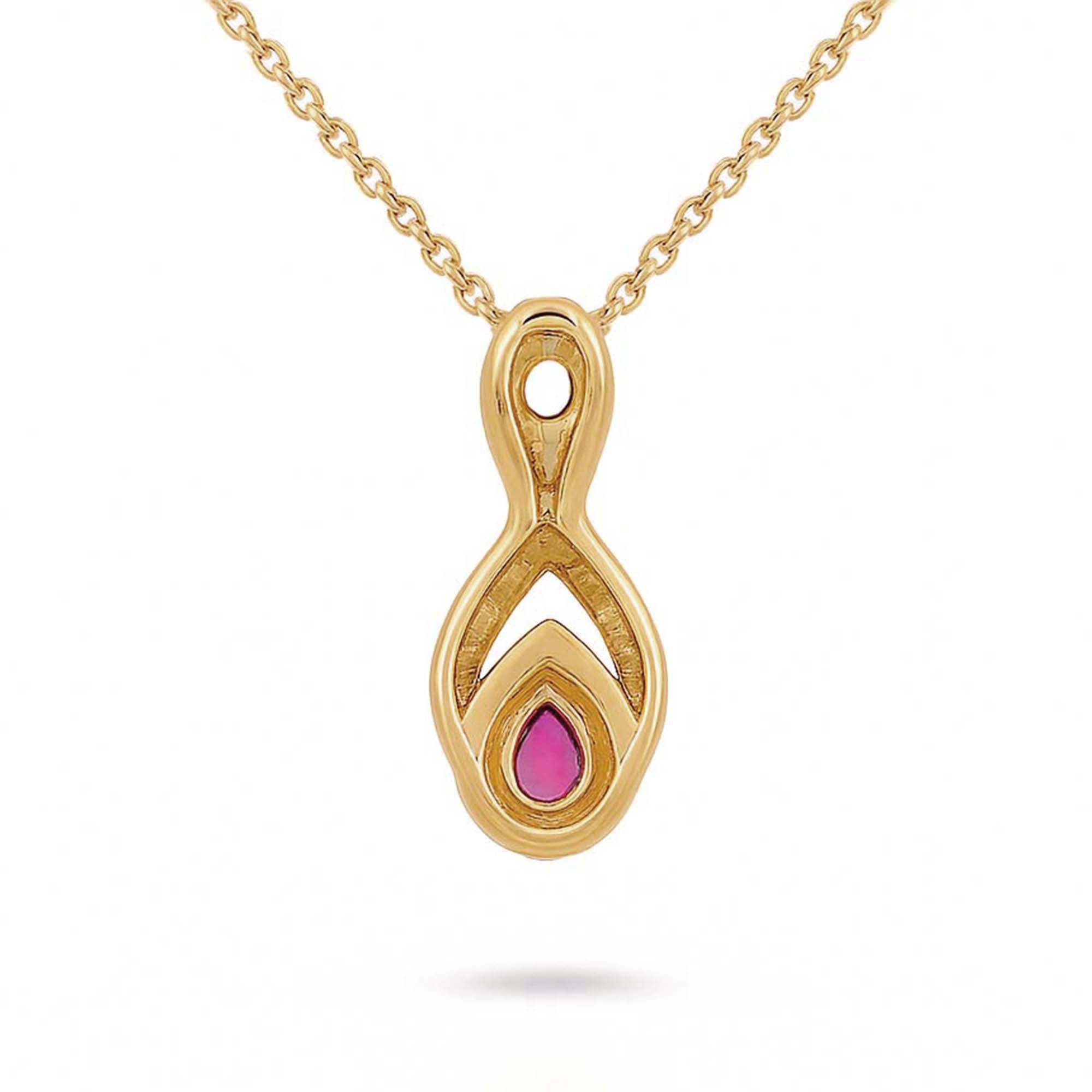 Rhodolite Garnet Pear Pendant with Prong Setting